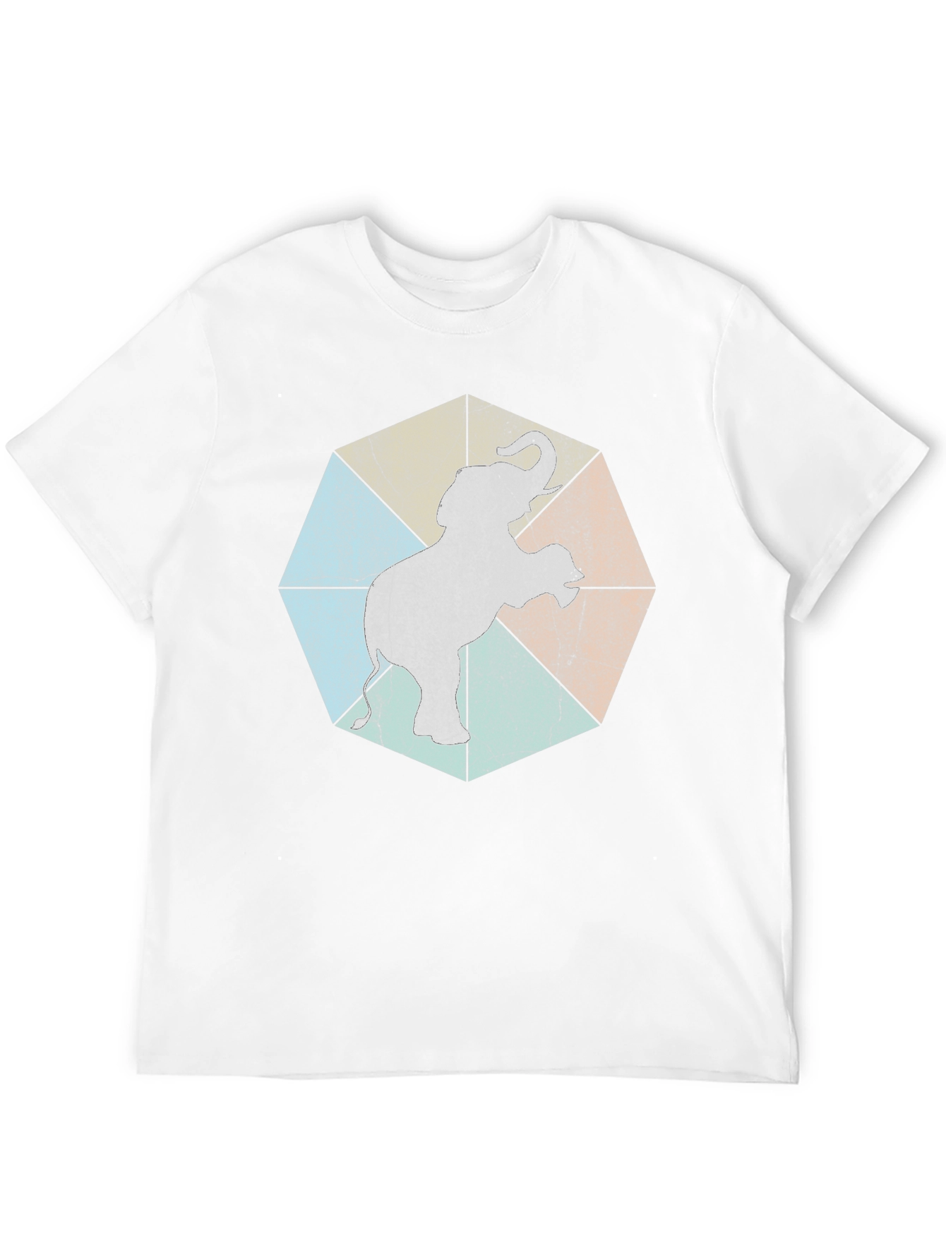 Black Geometric Elephant Graphic Tee - Trendy Animal Print Shirt view 12