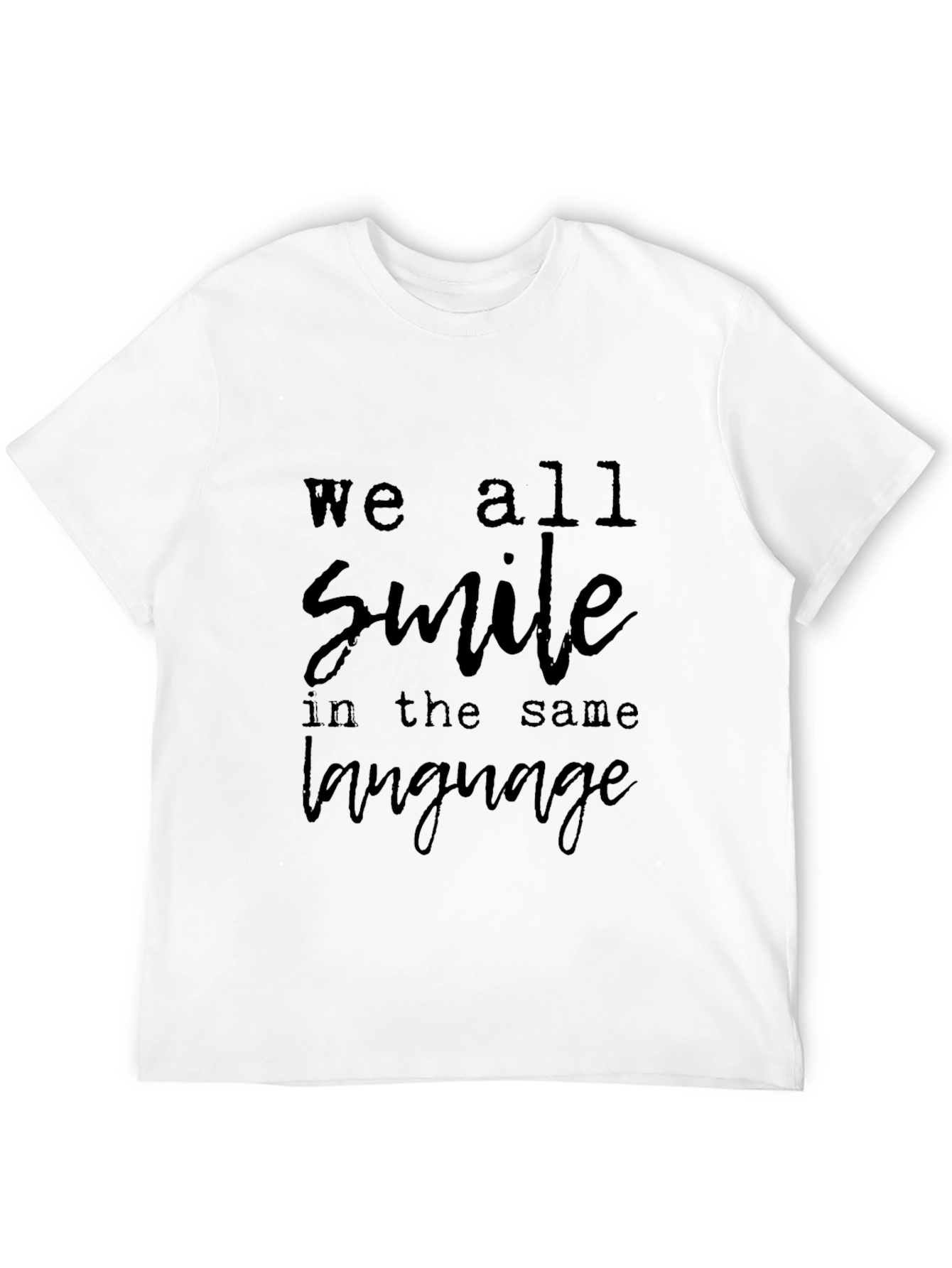 Black We All Smile T-Shirt - Soft Cotton Blend view 12