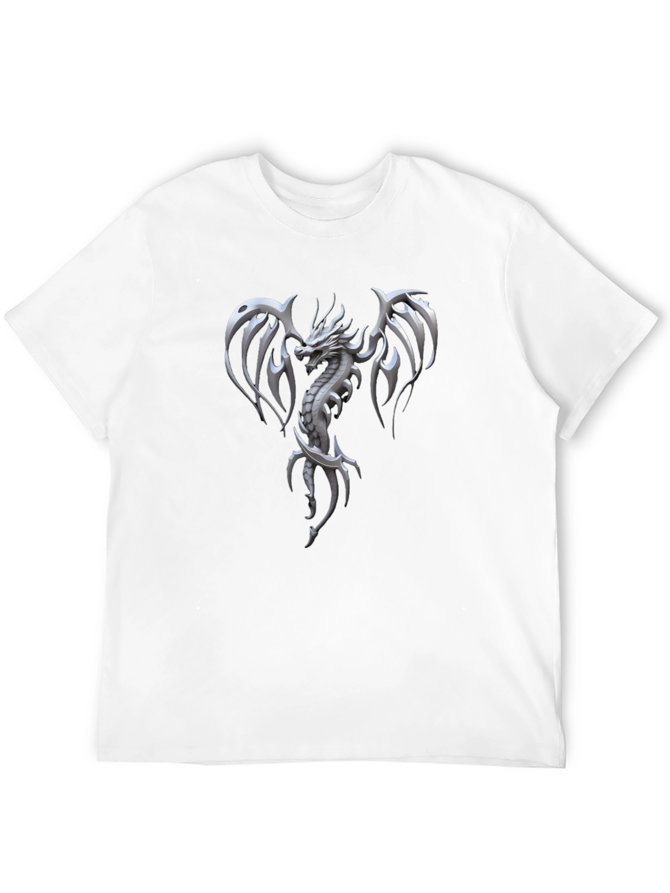 Dragon Graphic Print Men's Black T-Shirt - 12