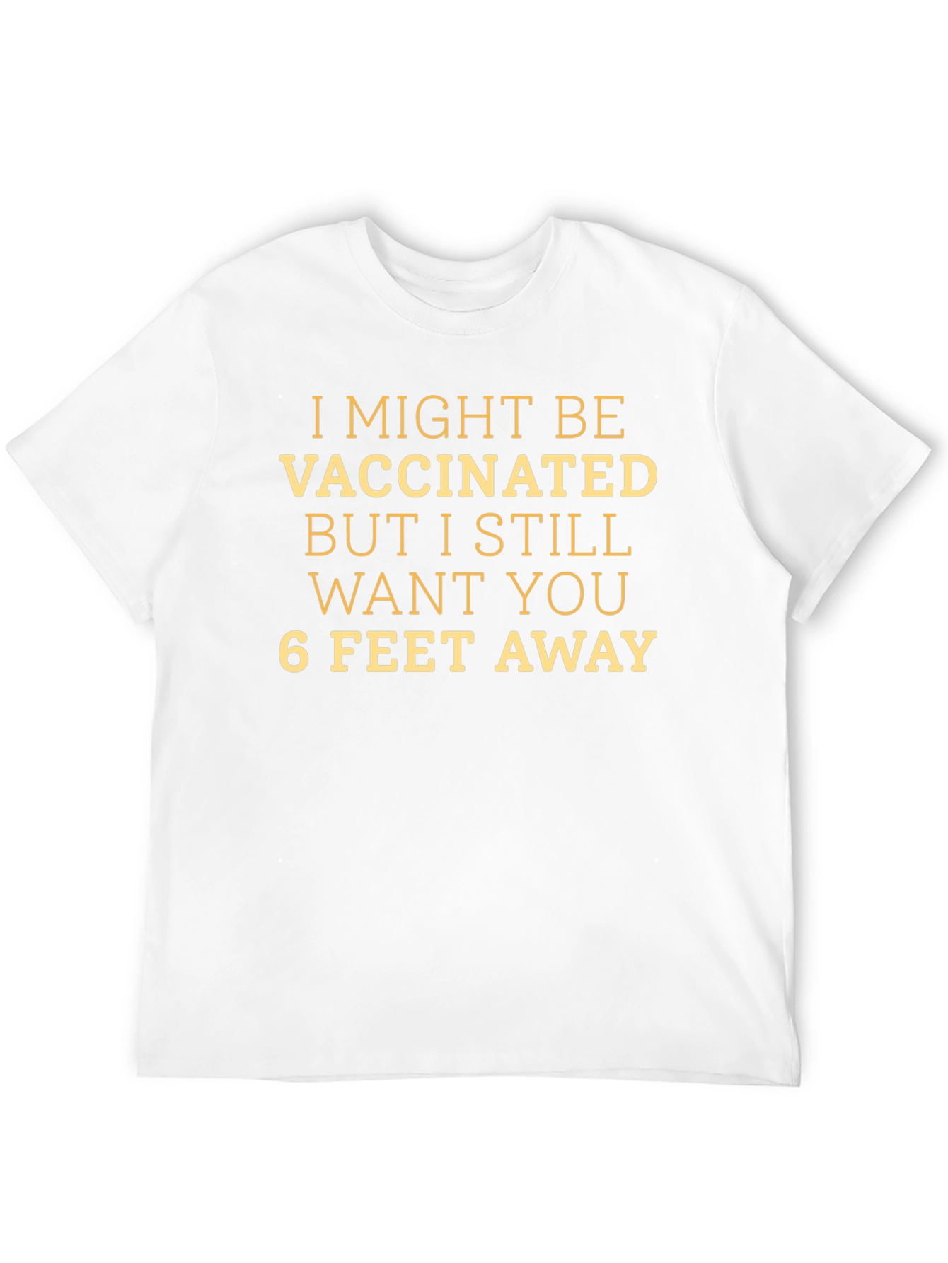 Black Vaccinated - 6 Feet Away Novelty T-Shirt view 12