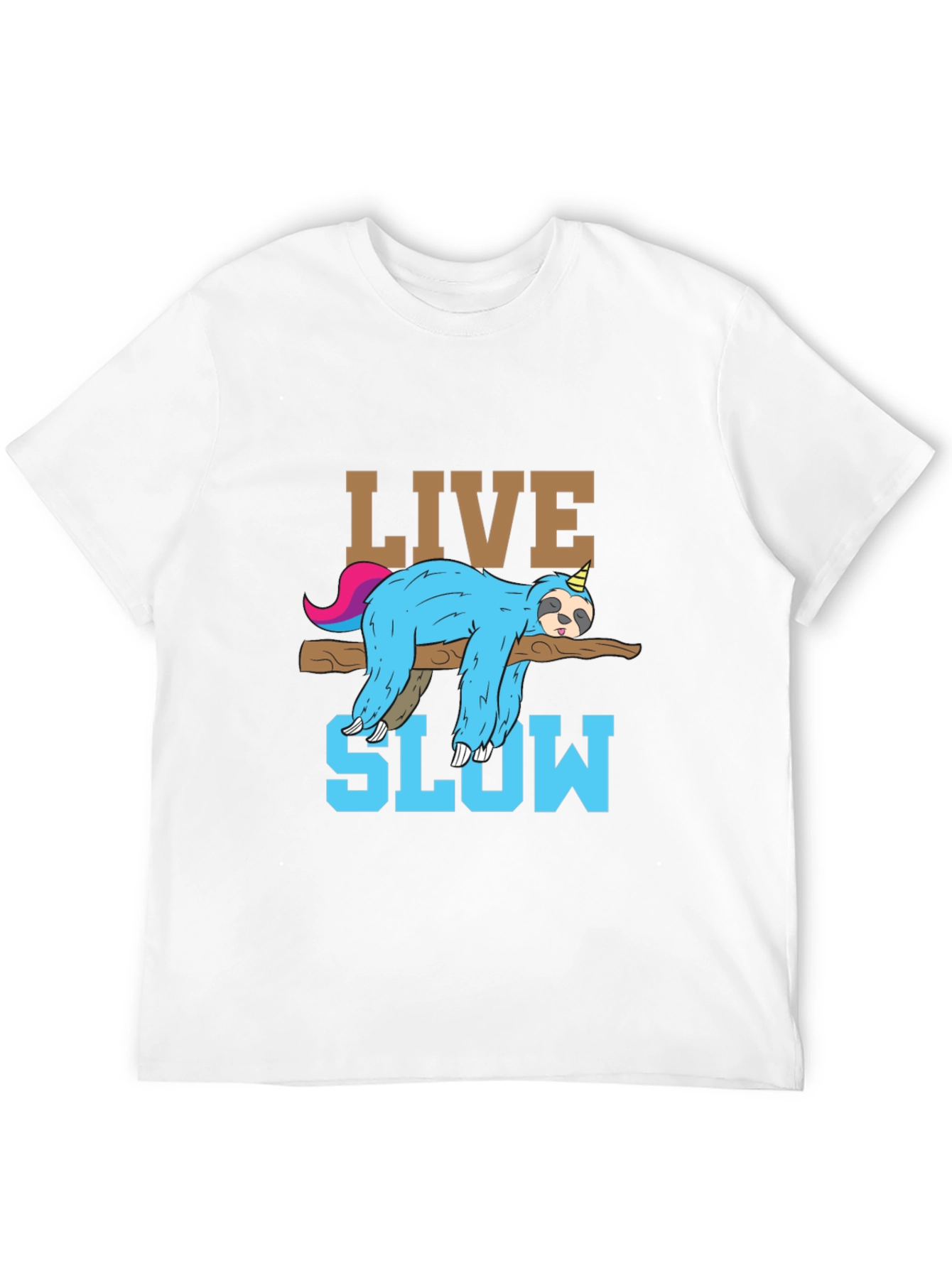 Black Live Slow Sloth T-Shirt - Relaxed Unisex Tee view 12