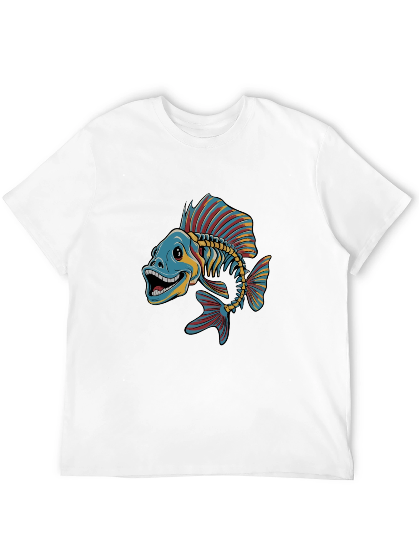 Black Cool Fishbone Graphic Tee - Black Cotton Shirt view 12