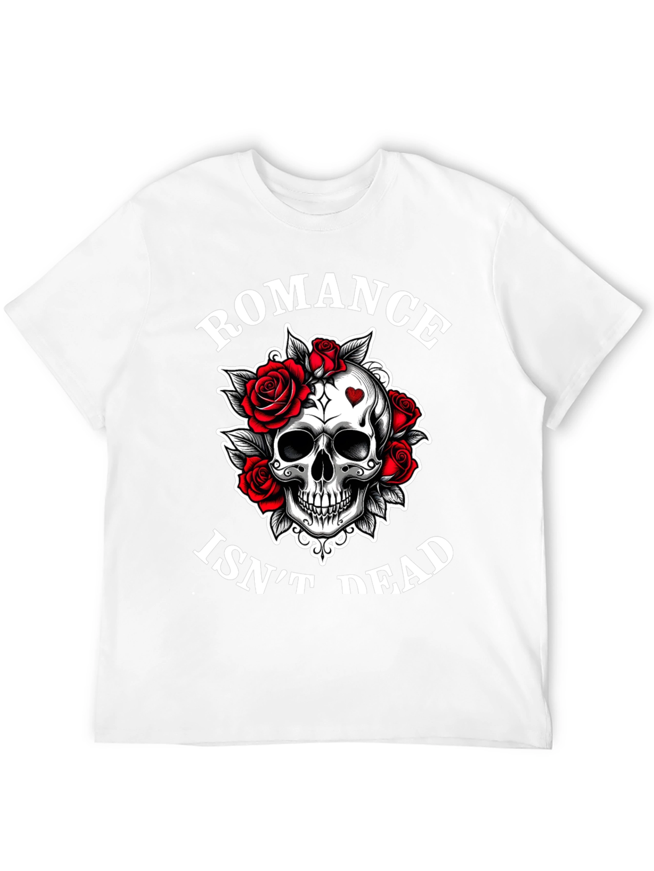 Black Romance Isn't Dead Skull & Roses Graphic T-Shirt view 12