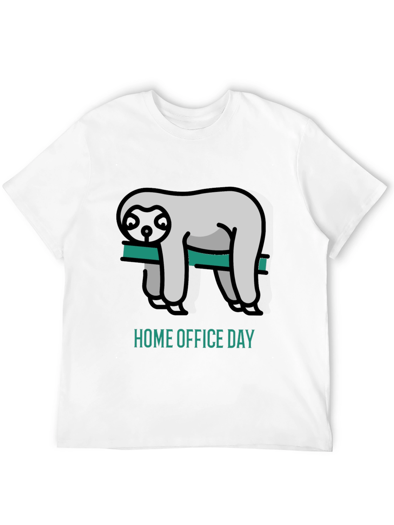 Black Home Office Day Sloth Graphic Tee view 12
