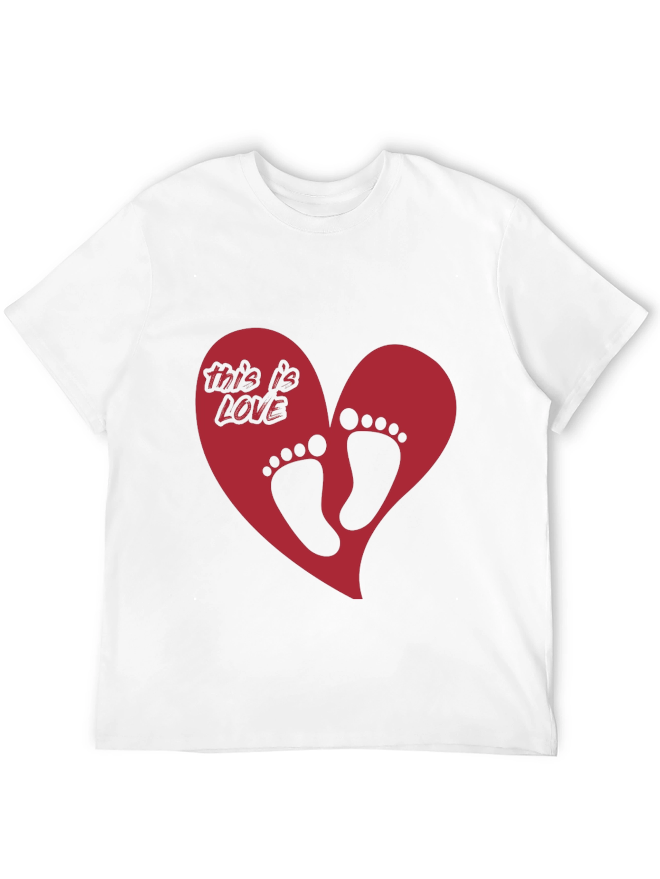 Black Love Footprint Heart Graphic Tee - Trendy Black T-Shirt view 12
