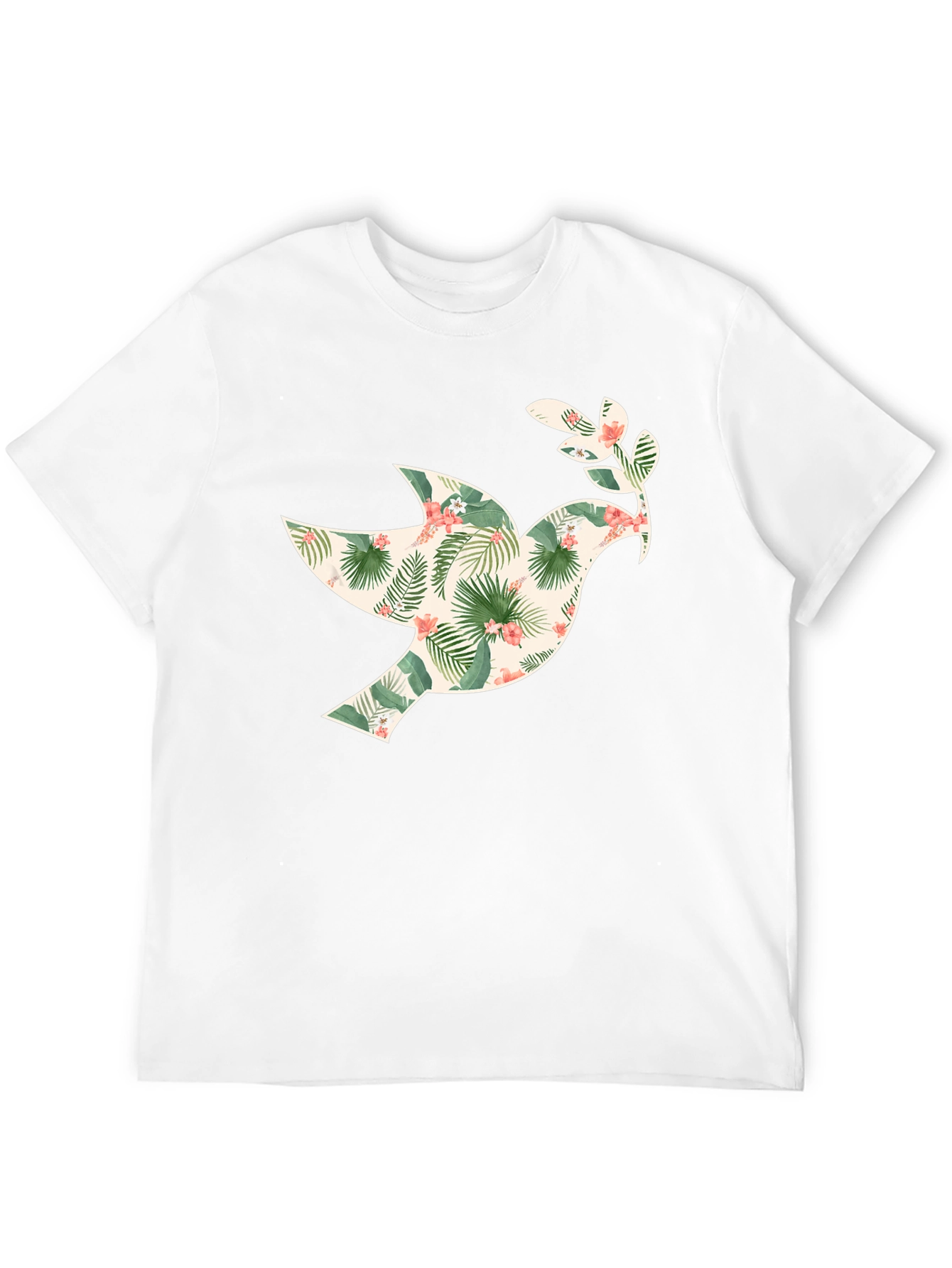 Black Tropical Dove Graphic Tee - Men's Black T-Shirt view 12