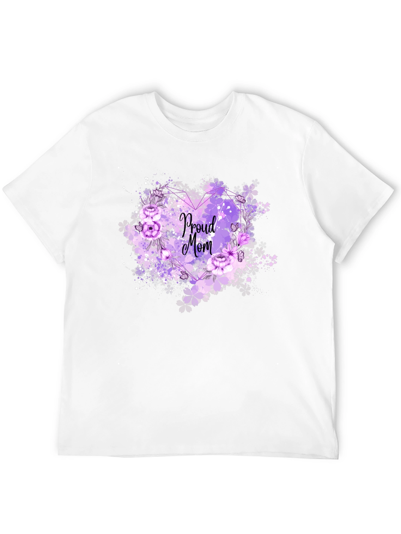 Black Proud Mom Floral T-Shirt view 12