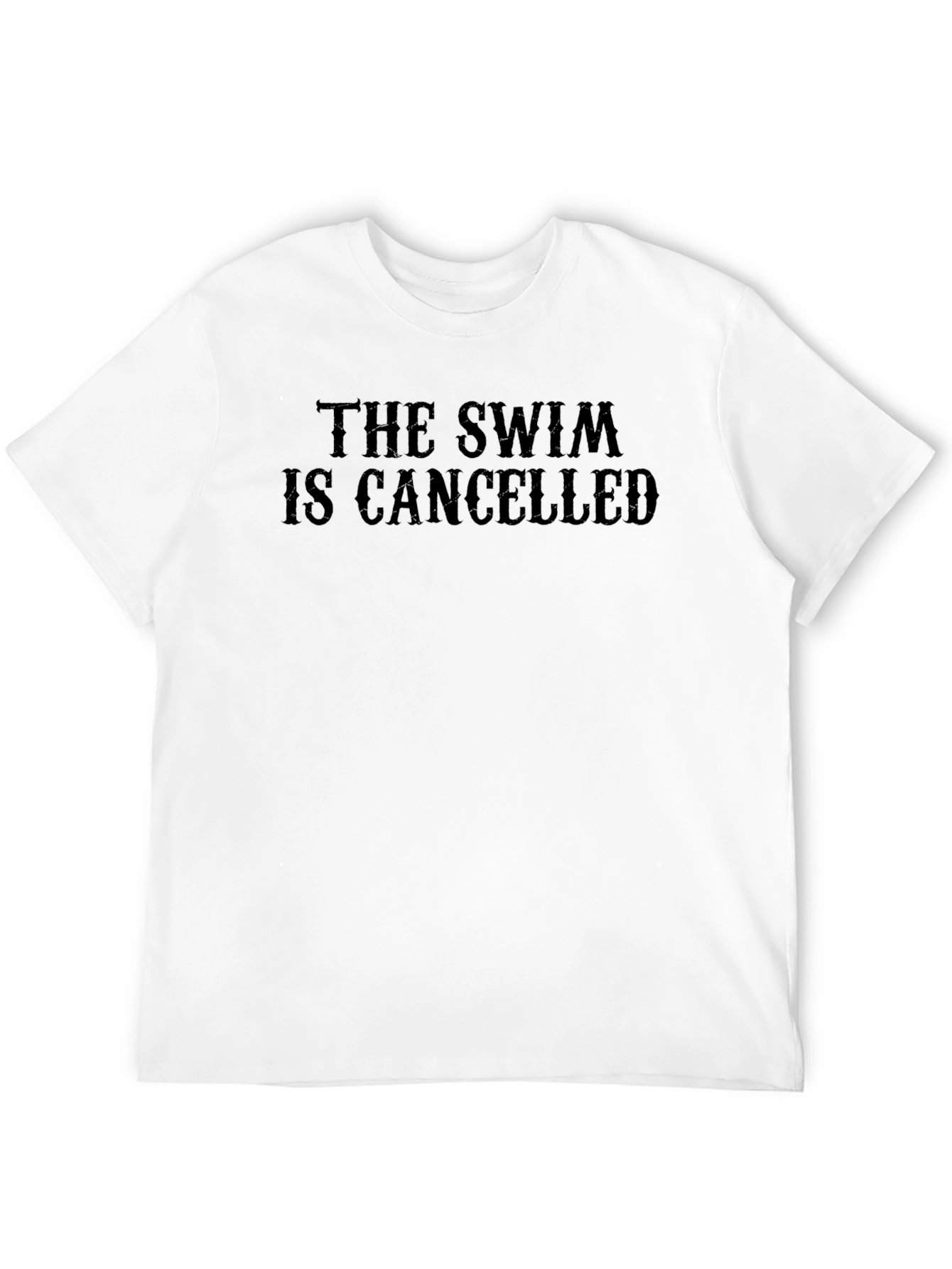 Black The Swim is Cancelled Black Graphic T-Shirt view 12
