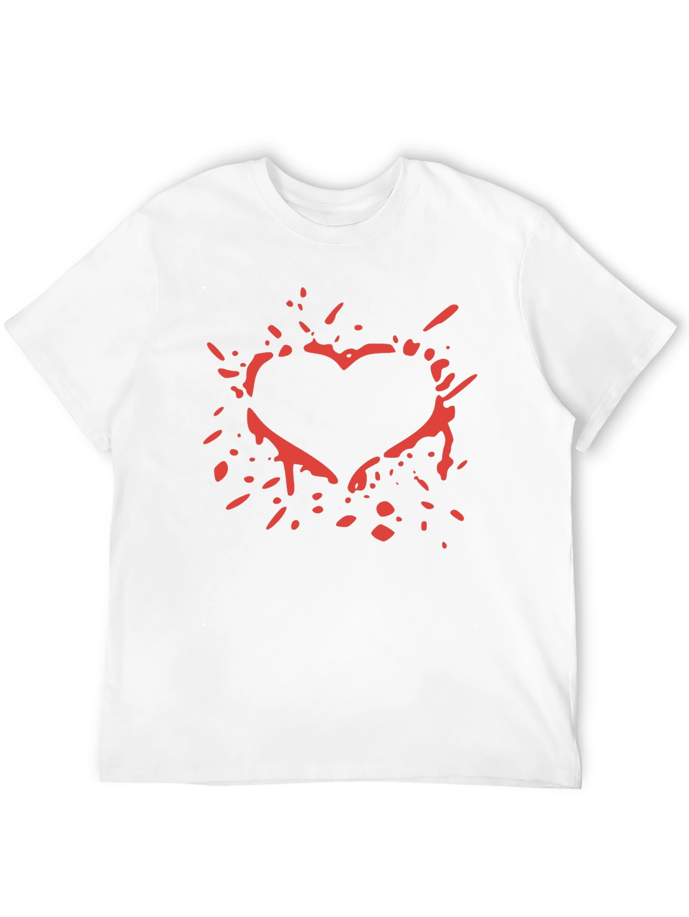 Black Red Splatter Heart Graphic T-Shirt view 12