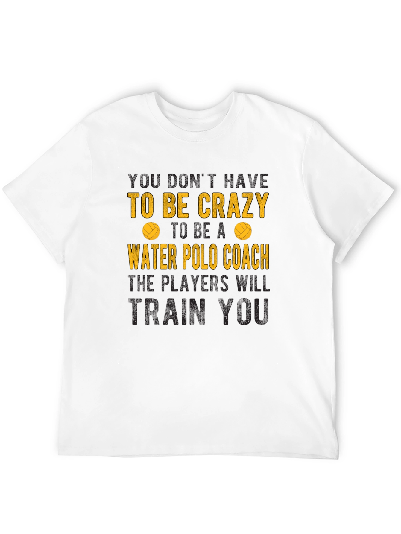 Black Crazy Water Polo Coach T-Shirt - Humorous Sportswear view 12