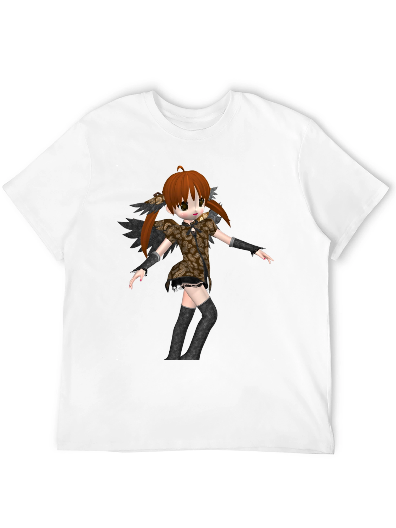 Black Anime Girl Graphic Black T-Shirt view 12