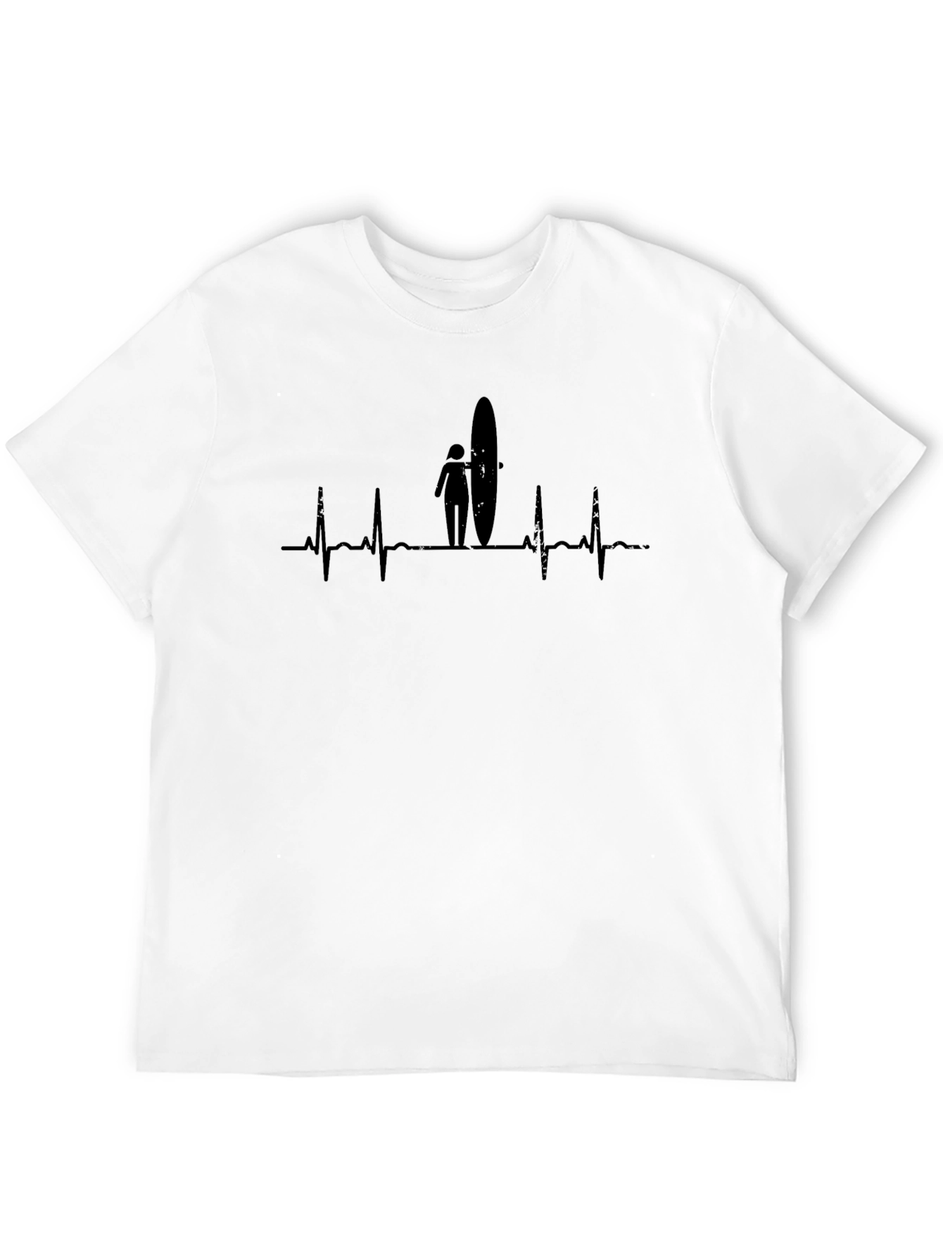 Black Surfer Heartbeat Graphic Tee - Unisex view 12