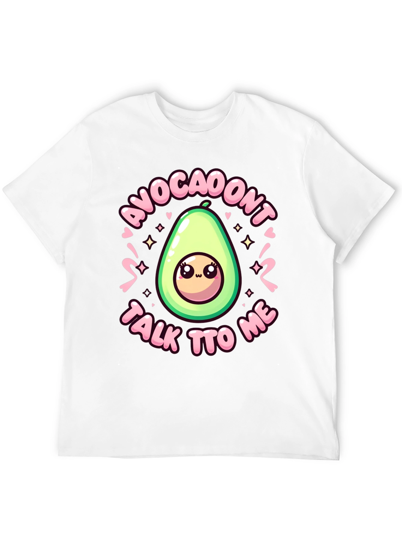 Black Cute Avocado Cartoon S'Avoca-Don't Talk To Me Black T-Shirt view 12