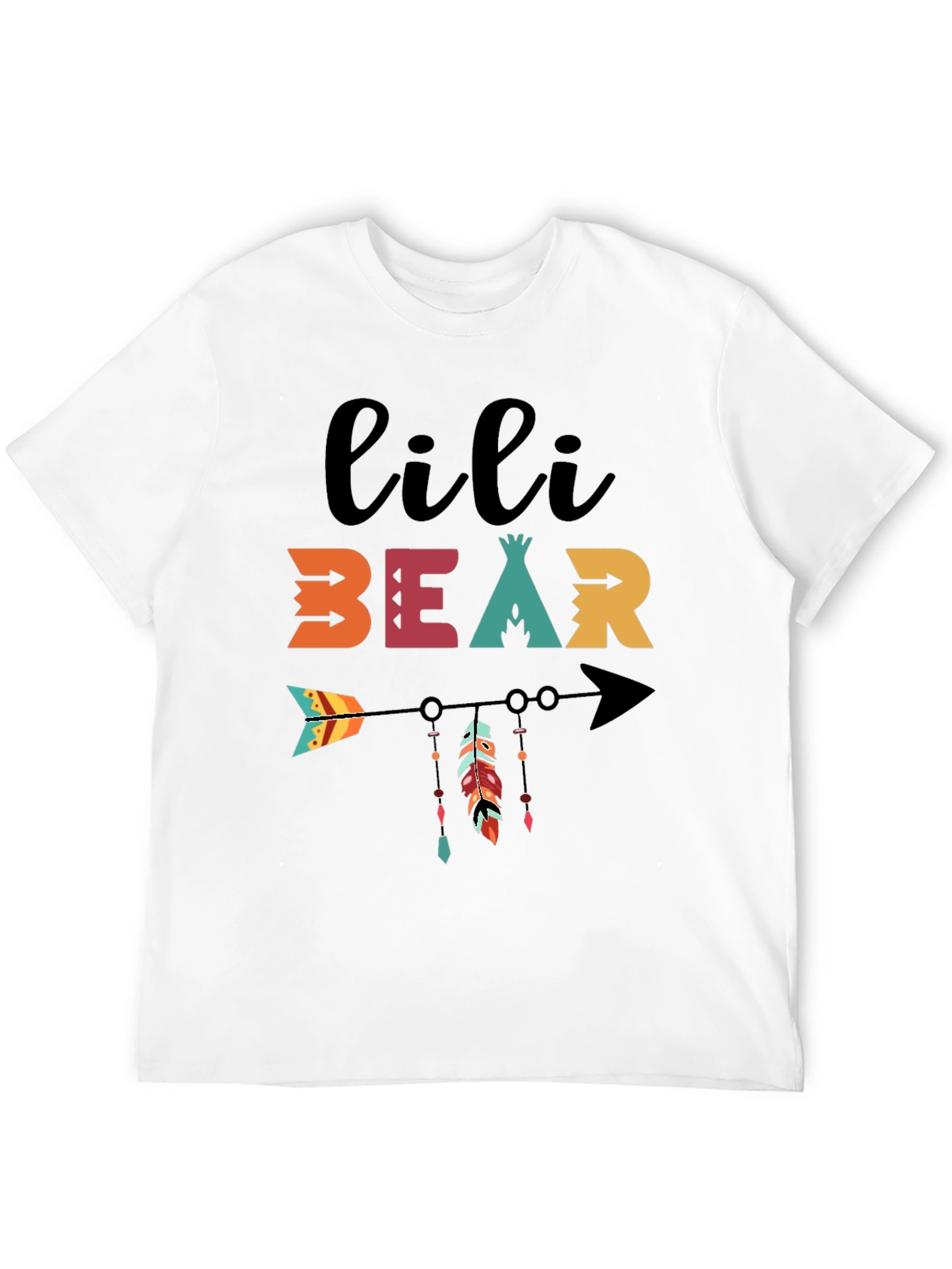 Black Lili Bear Arrow Graphic Tee - Black Cotton Blend Shirt view 12