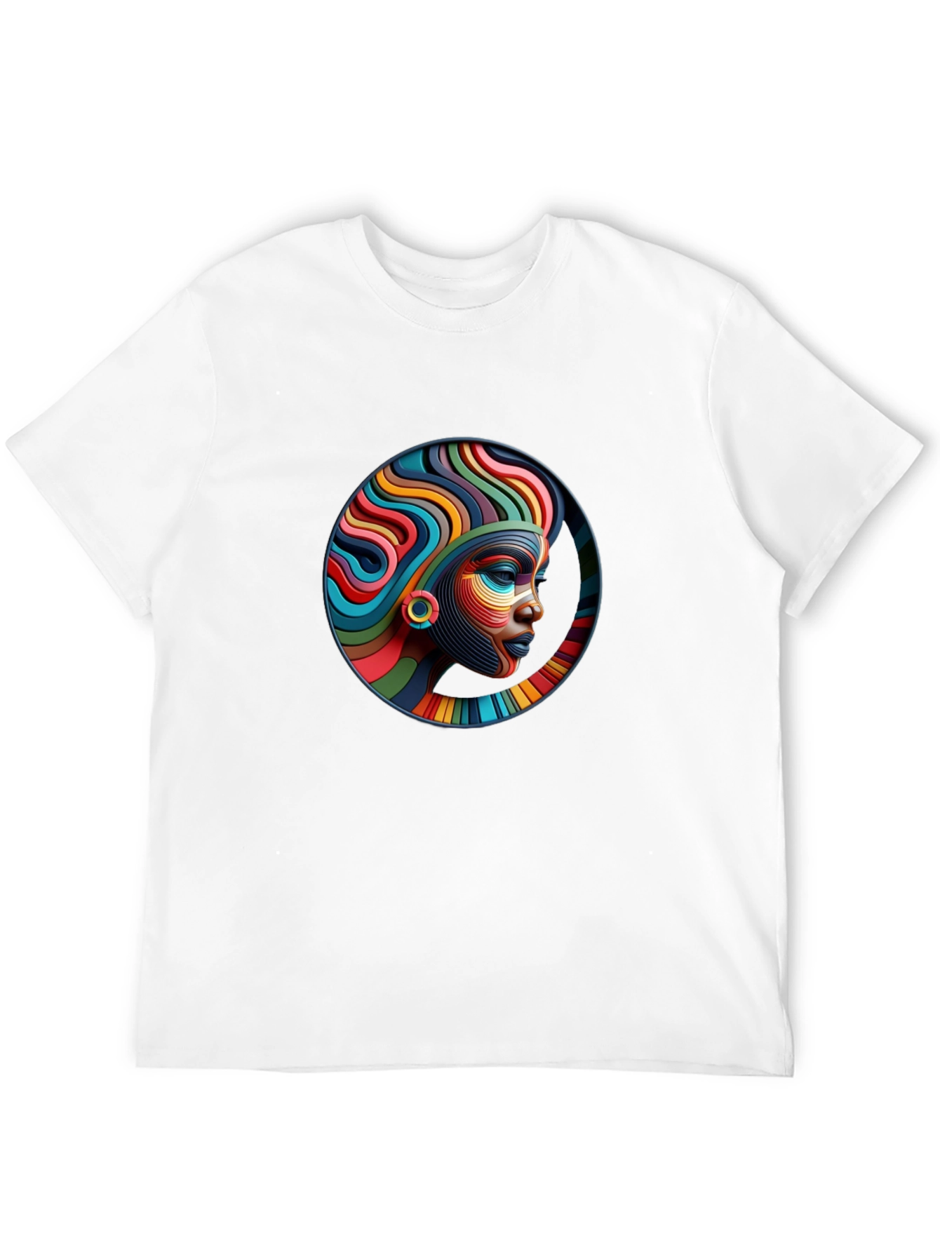 Black Abstract African Woman Art T-Shirt view 12