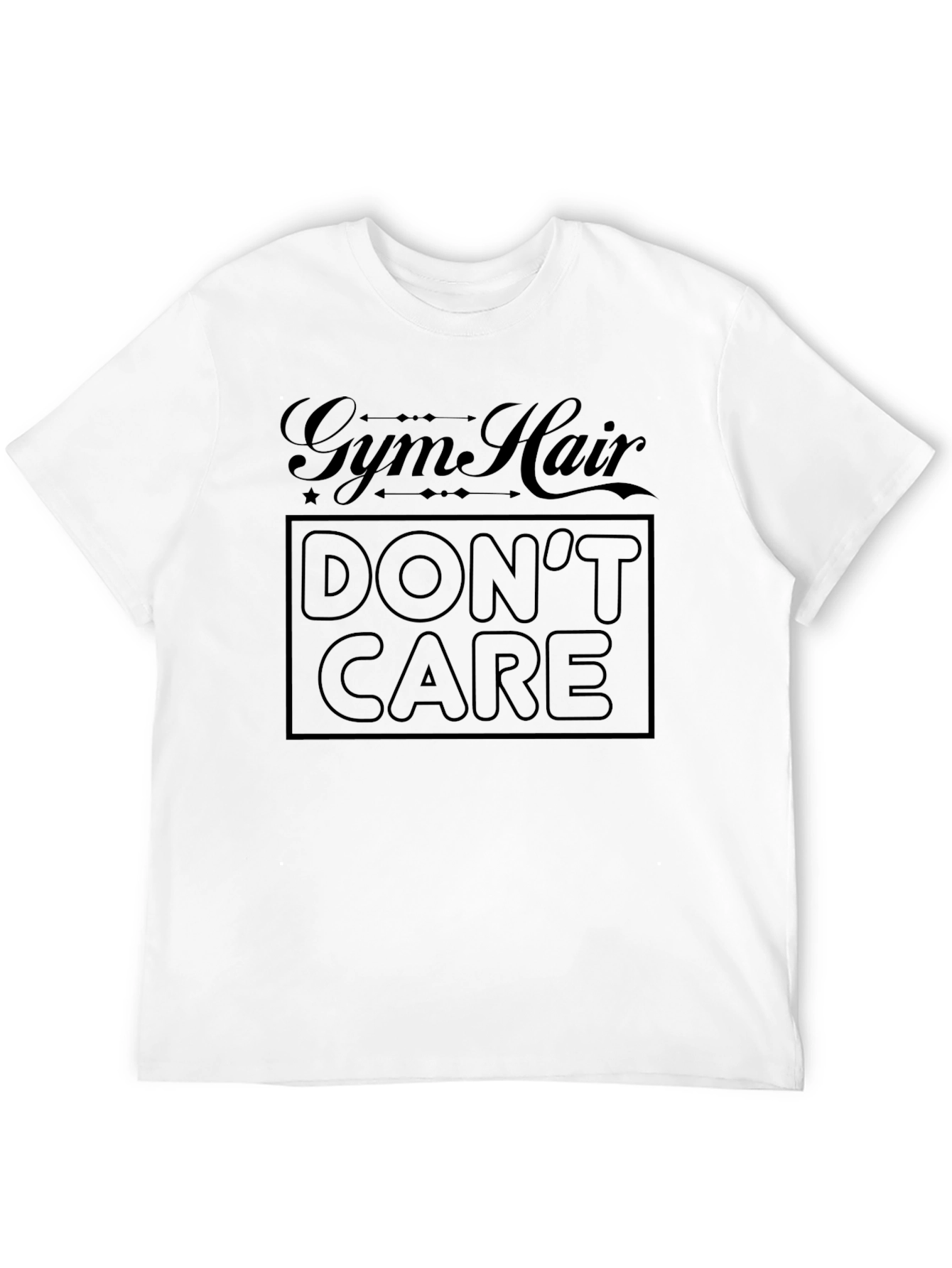 Black Gym Hair Don't Care Black T-Shirt view 12