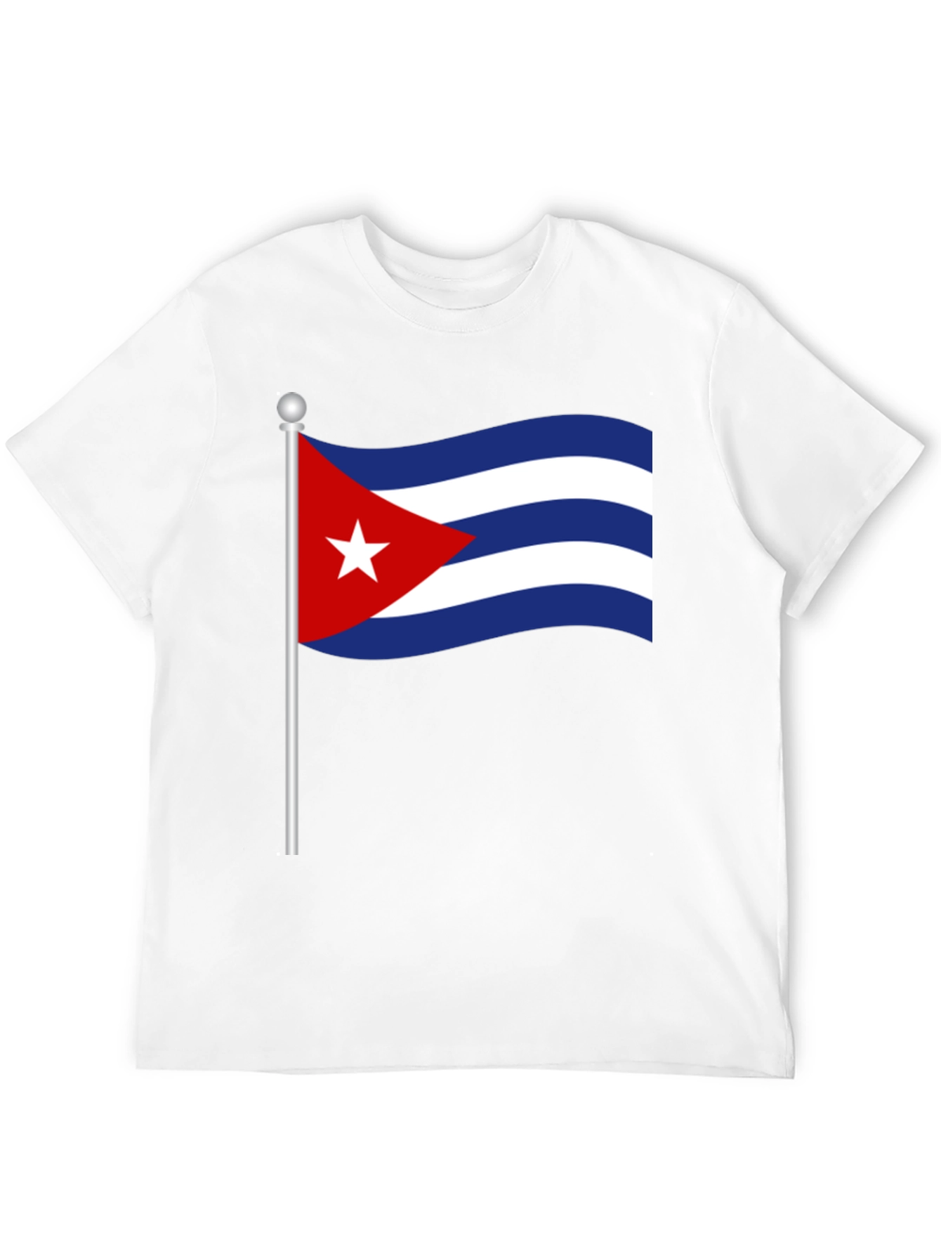 Black Cuba Flag T-Shirt - Black Crew Neck Tee view 12