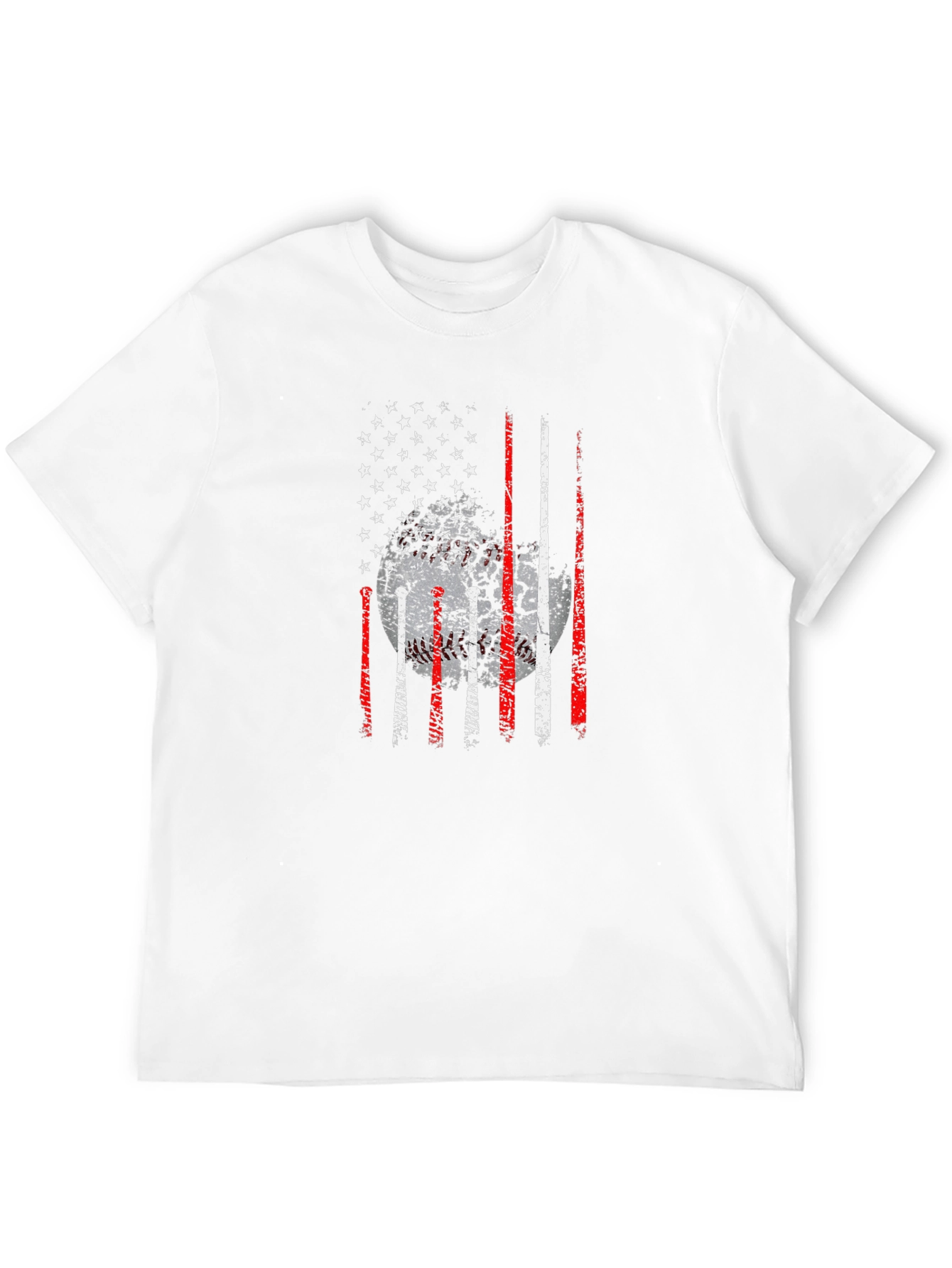 Black Baseball USA Flag Graphic T-Shirt view 12