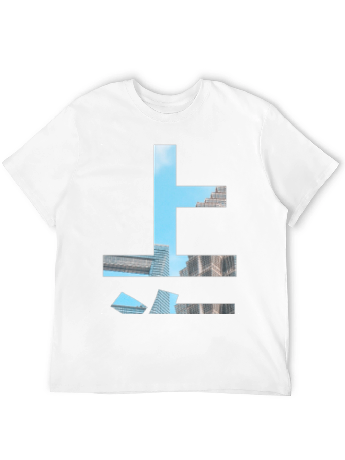 Black Urban Abstract Graphic Tee - Modern Black T-Shirt view 12