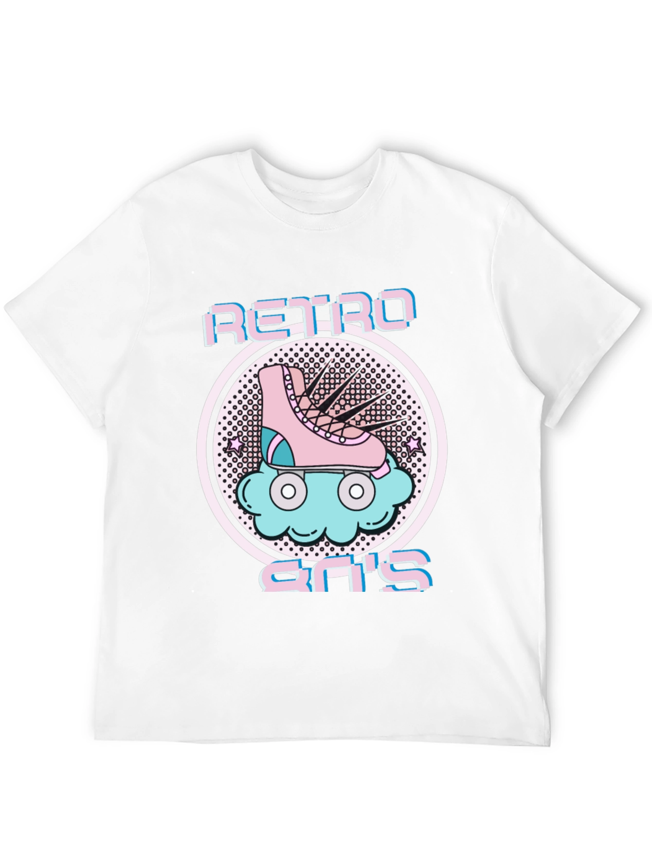 Black Retro 80's Roller Skate Graphic Tee view 12