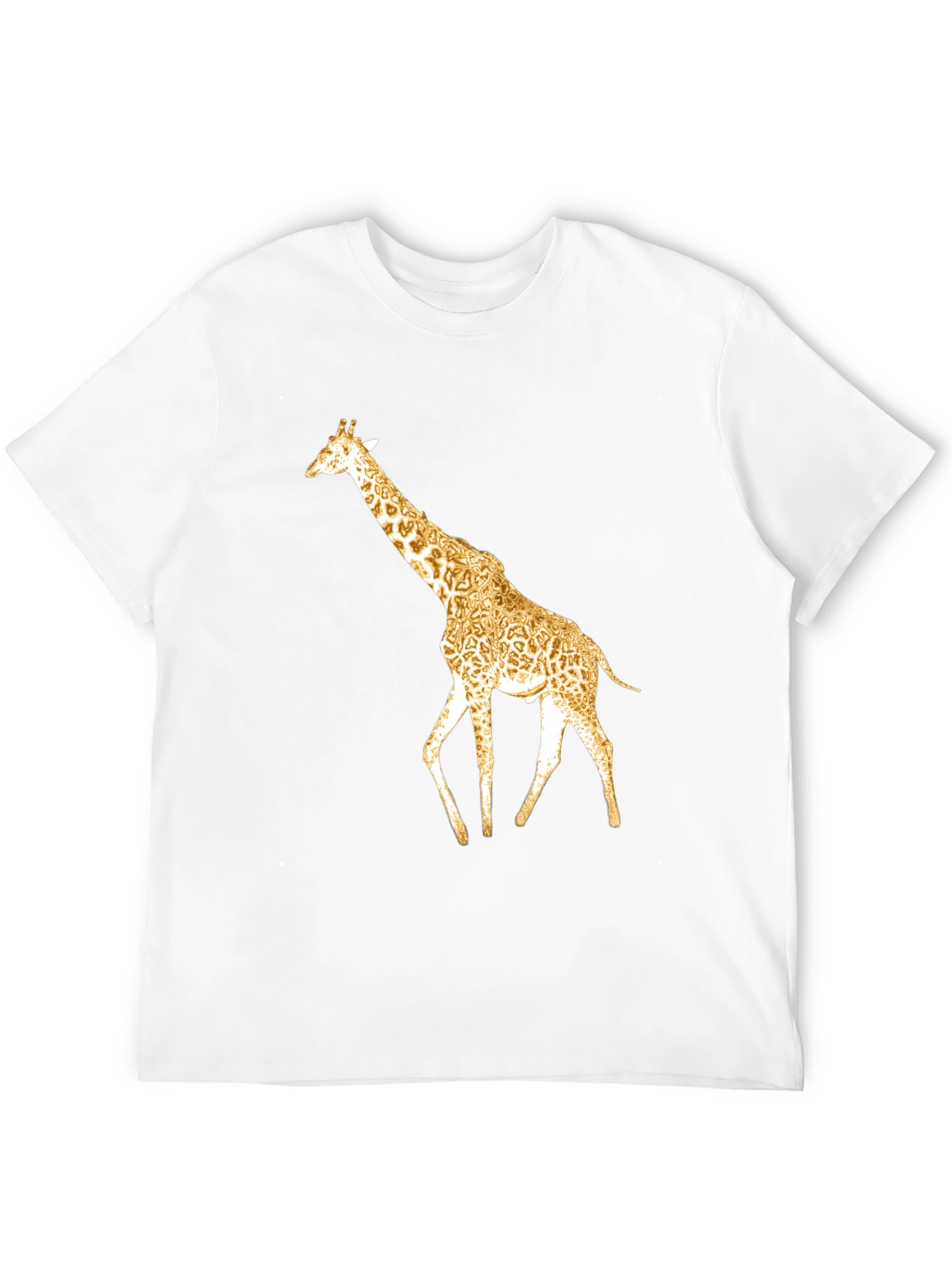 Black Stylish Giraffe Print Black T-Shirt view 12