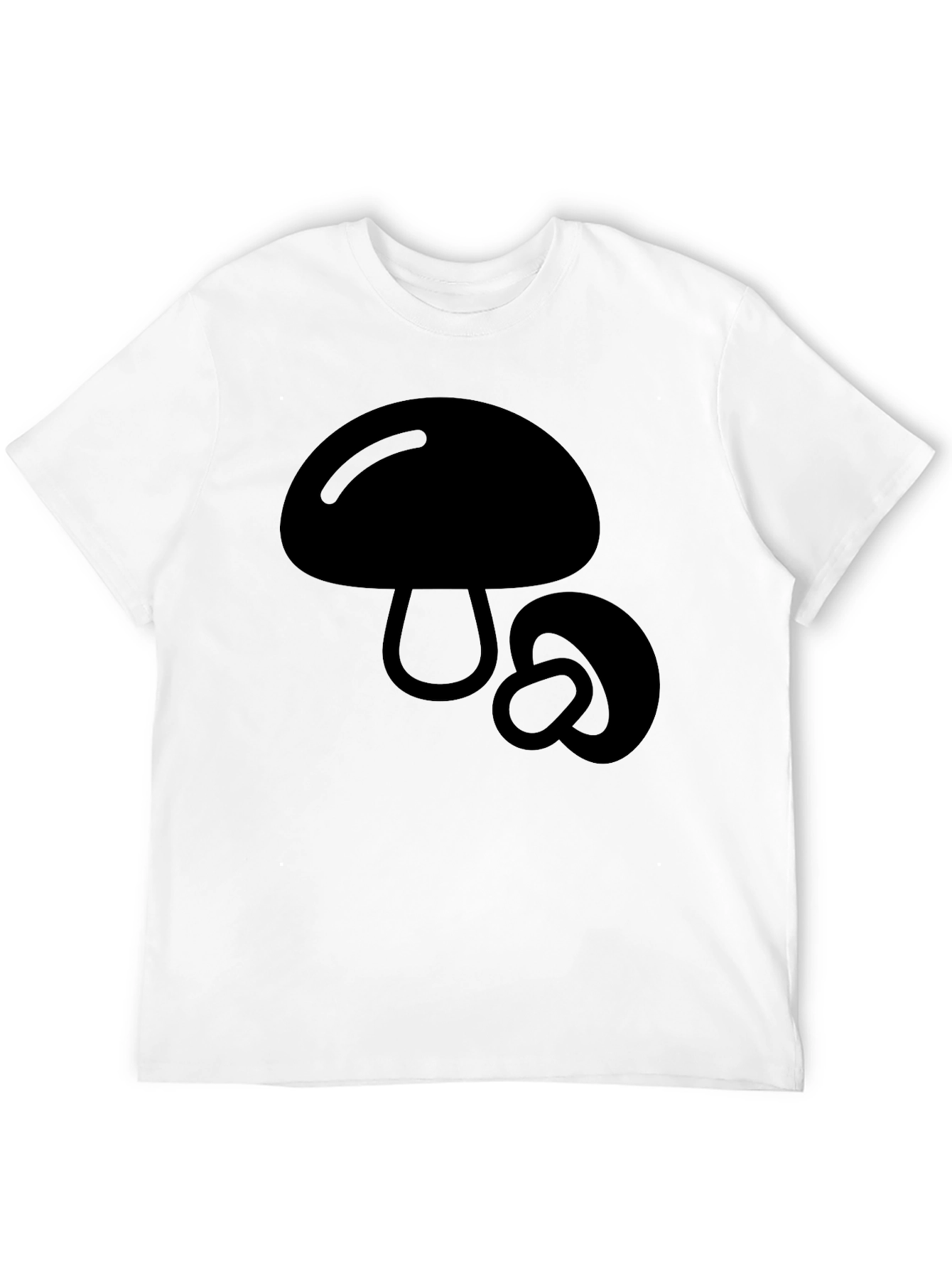 Black Mushroom Graphic Tee - Black Cotton Blend view 12