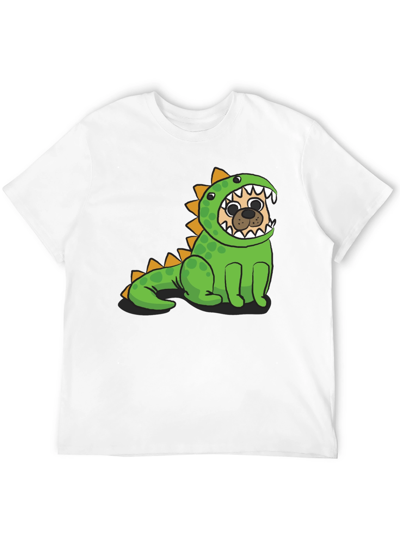 Black Pug in Dino Costume Graphic T-Shirt view 12