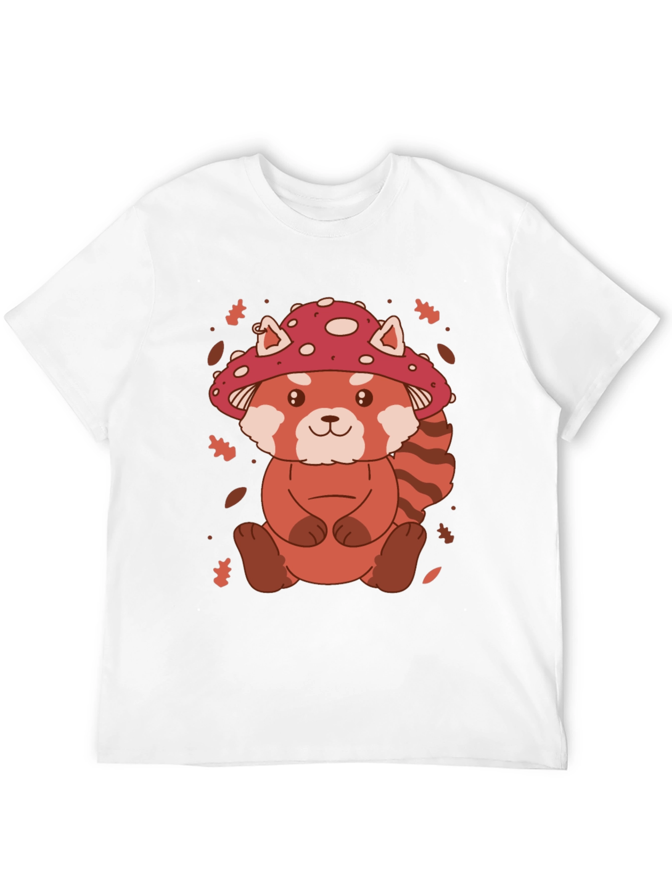 Black Mushroom Red Panda Graphic Tee view 12