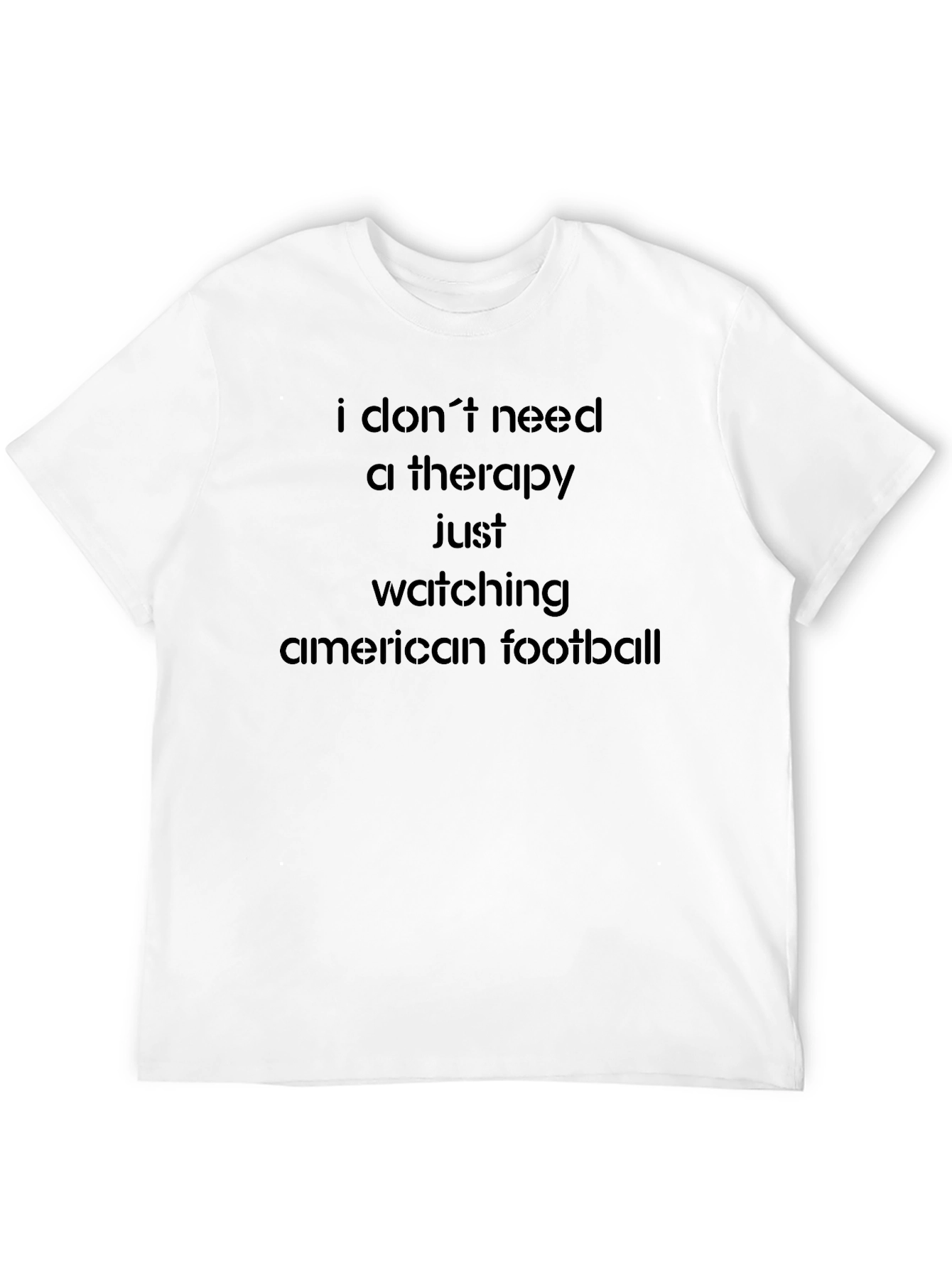 Black American Football Therapy T-Shirt view 12