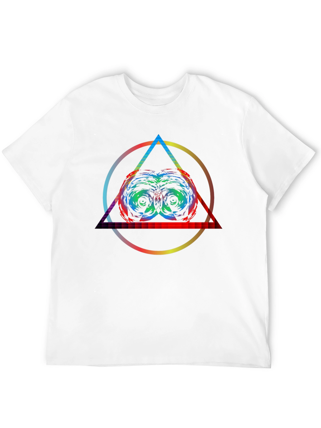 Black Psychedelic Owl Eye T-Shirt - Colorful Graphic Tee view 12