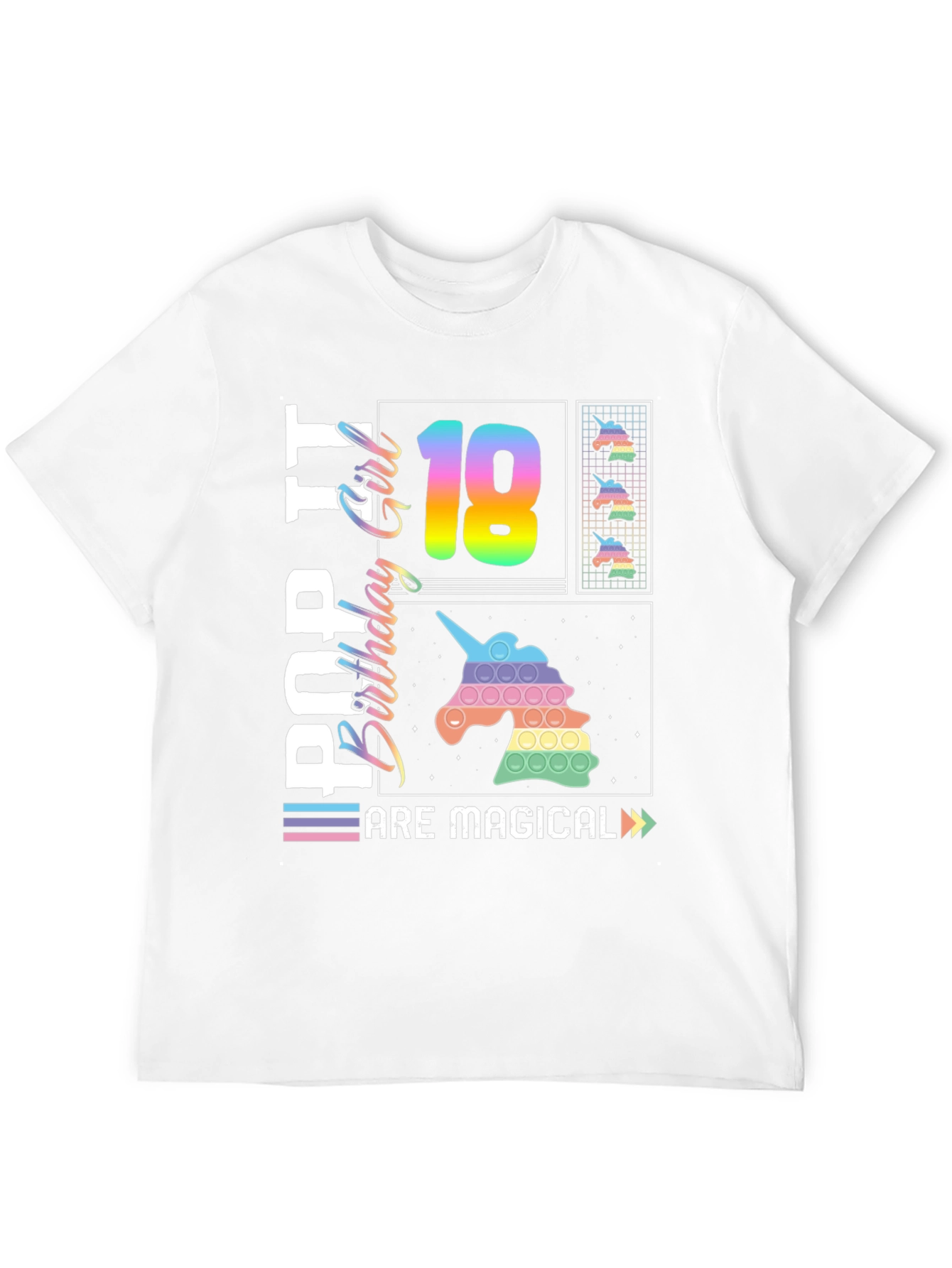 Black Pop It 18th Birthday Girl T-Shirt view 12