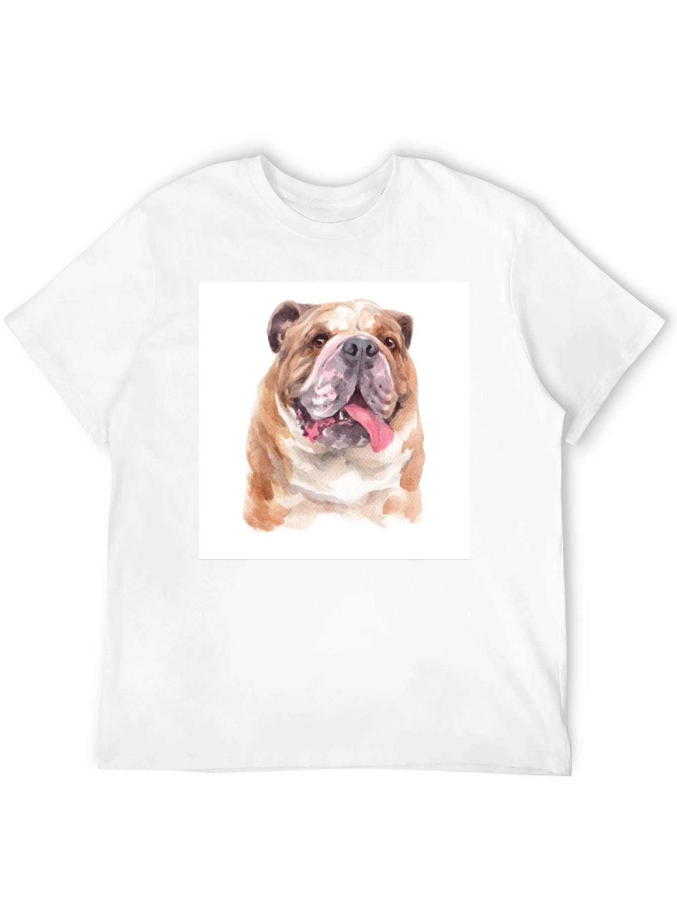 Black Bulldog Watercolor Graphic Tee - Black Cotton Blend view 12