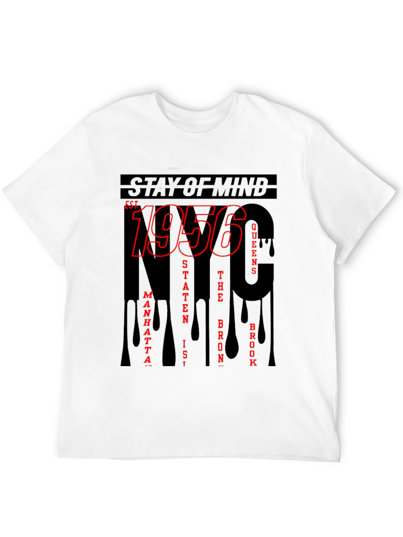 Black NYC 1956 Graphic Print Crew Neck T-Shirt view 12