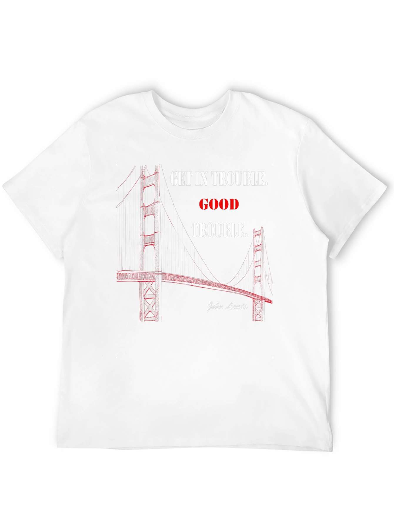 Black Get In Trouble T-Shirt - John Lewis Quote Graphic Tee view 12