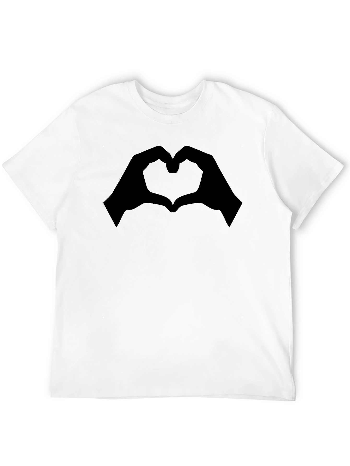 Black Heart Hands Graphic Tee - Modern Black T-Shirt view 12