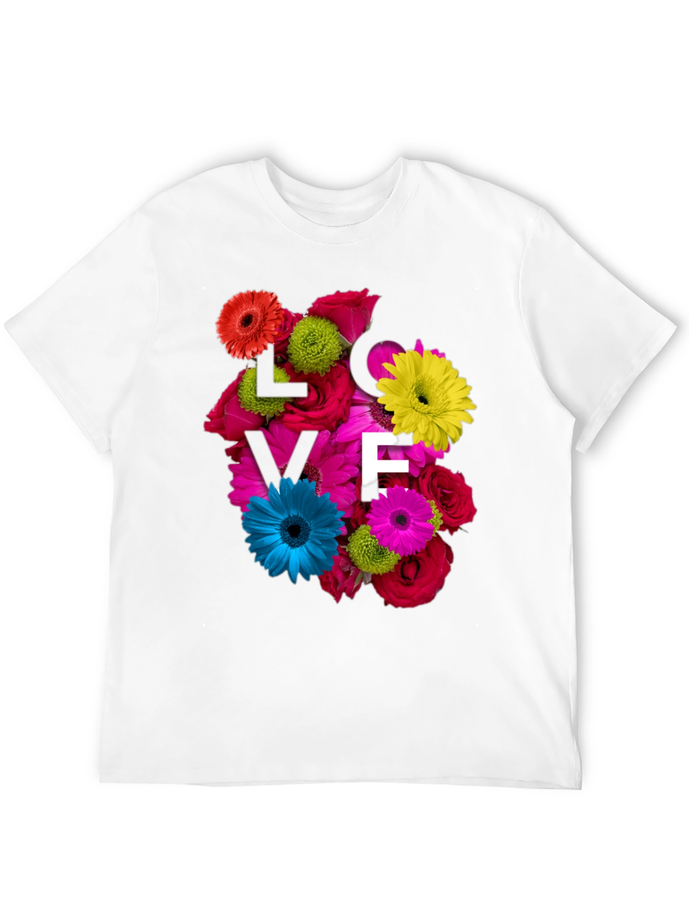 Black Floral Love T-Shirt - Unique Design view 12