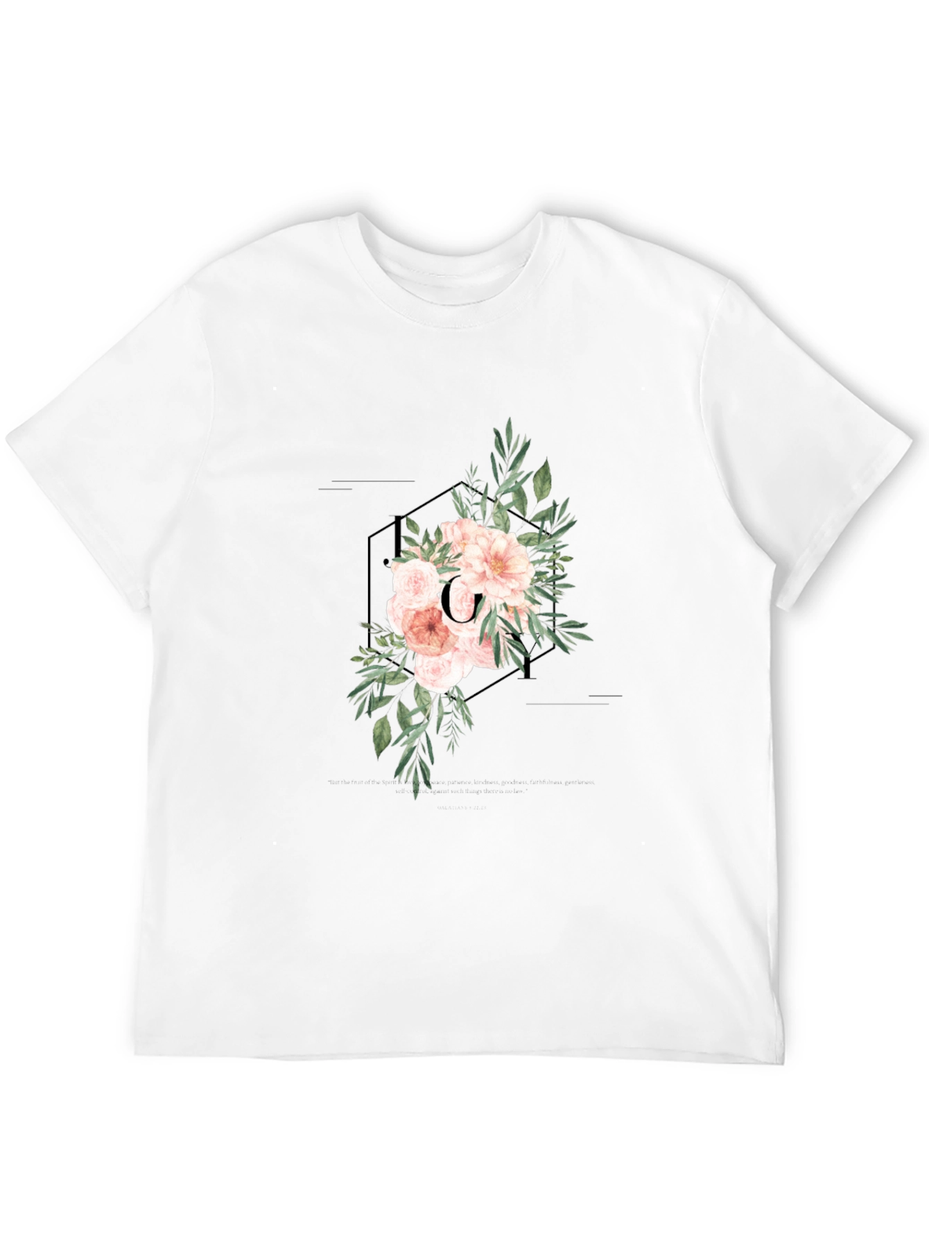 Black Floral Initial C Black T-Shirt view 12