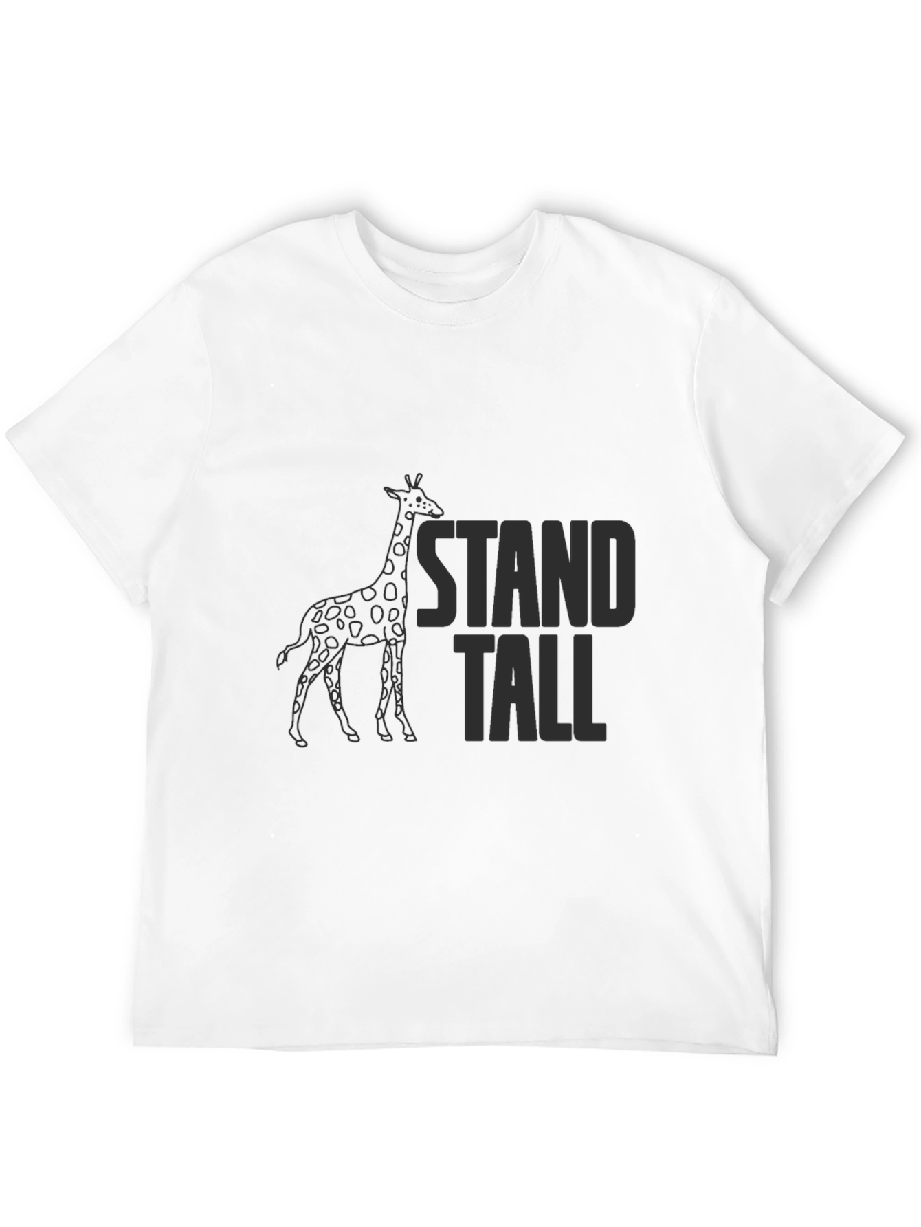 Black Stand Tall Giraffe Graphic Tee - Black view 12