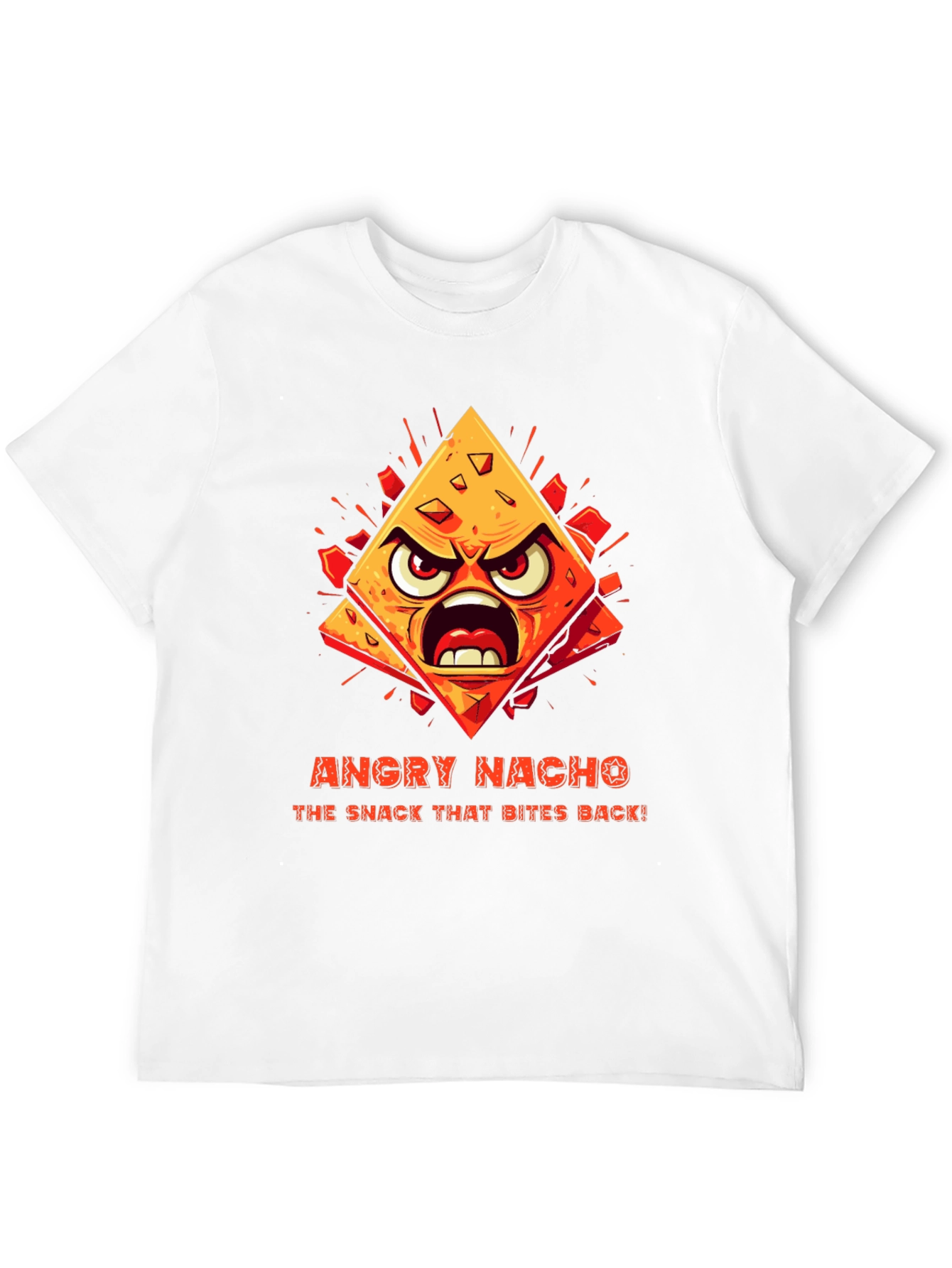 Black Angry Nacho Bite Back Black T-Shirt view 12