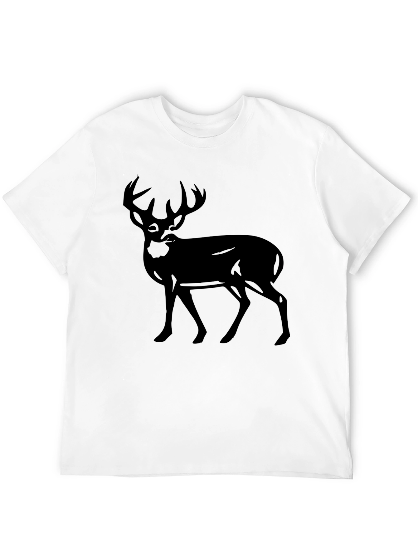 Black Men's Deer Graphic Black T-Shirt view 12