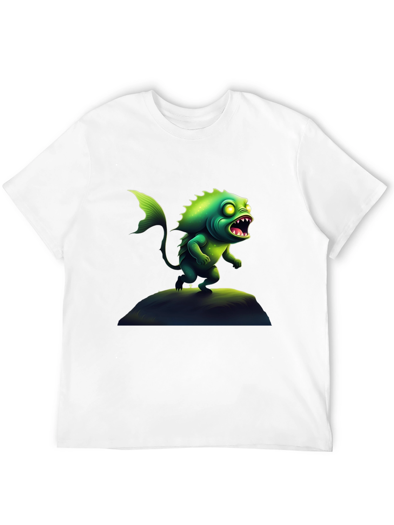 Black Monster Fish Graphic Tee - Unique Creature Design view 12