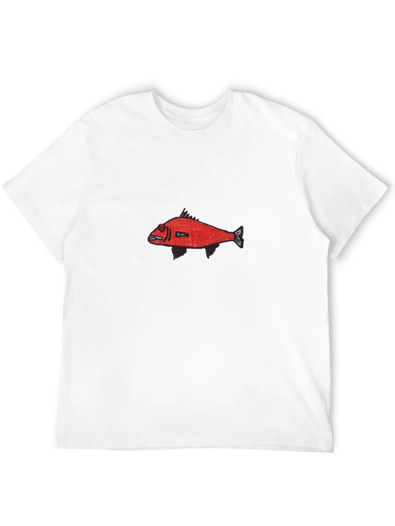 Black Red Fish Graphic Black T-Shirt - Unique Design view 12