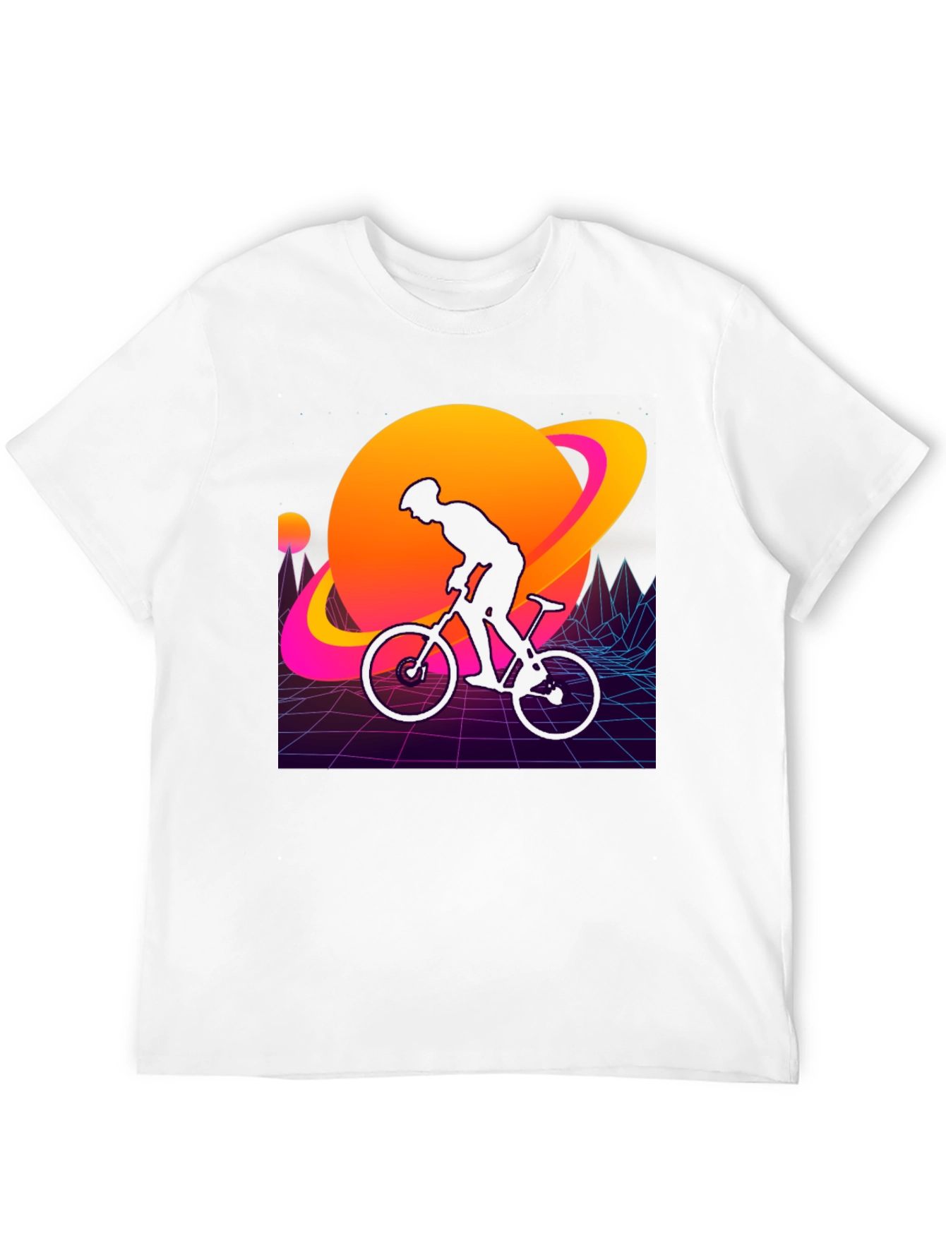 Black Retro Planet Biker Graphic Tee view 12