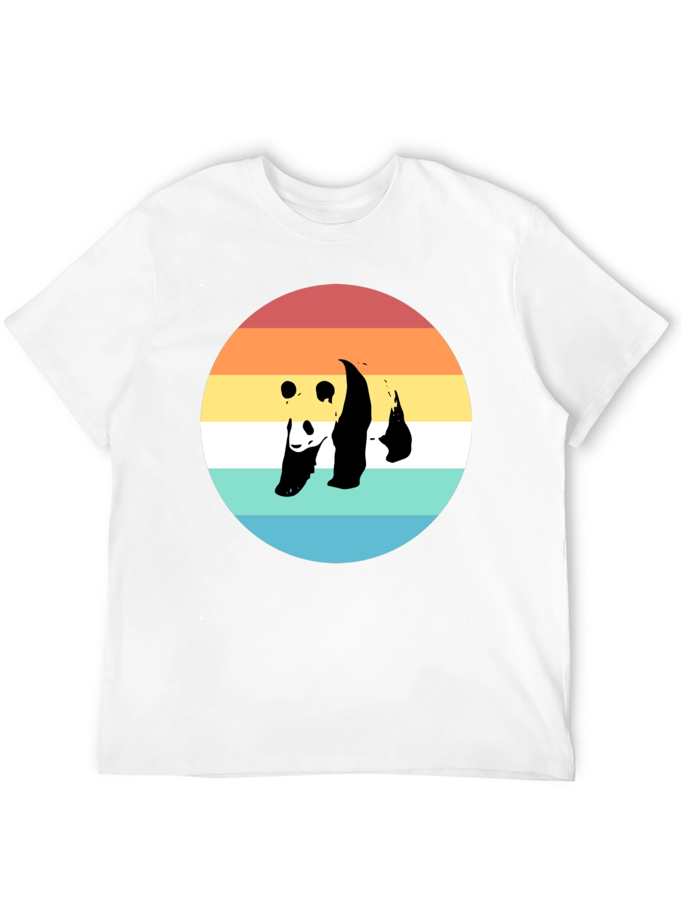 Black Panda Sunset Graphic Tee - Trendy Casual Shirt view 12