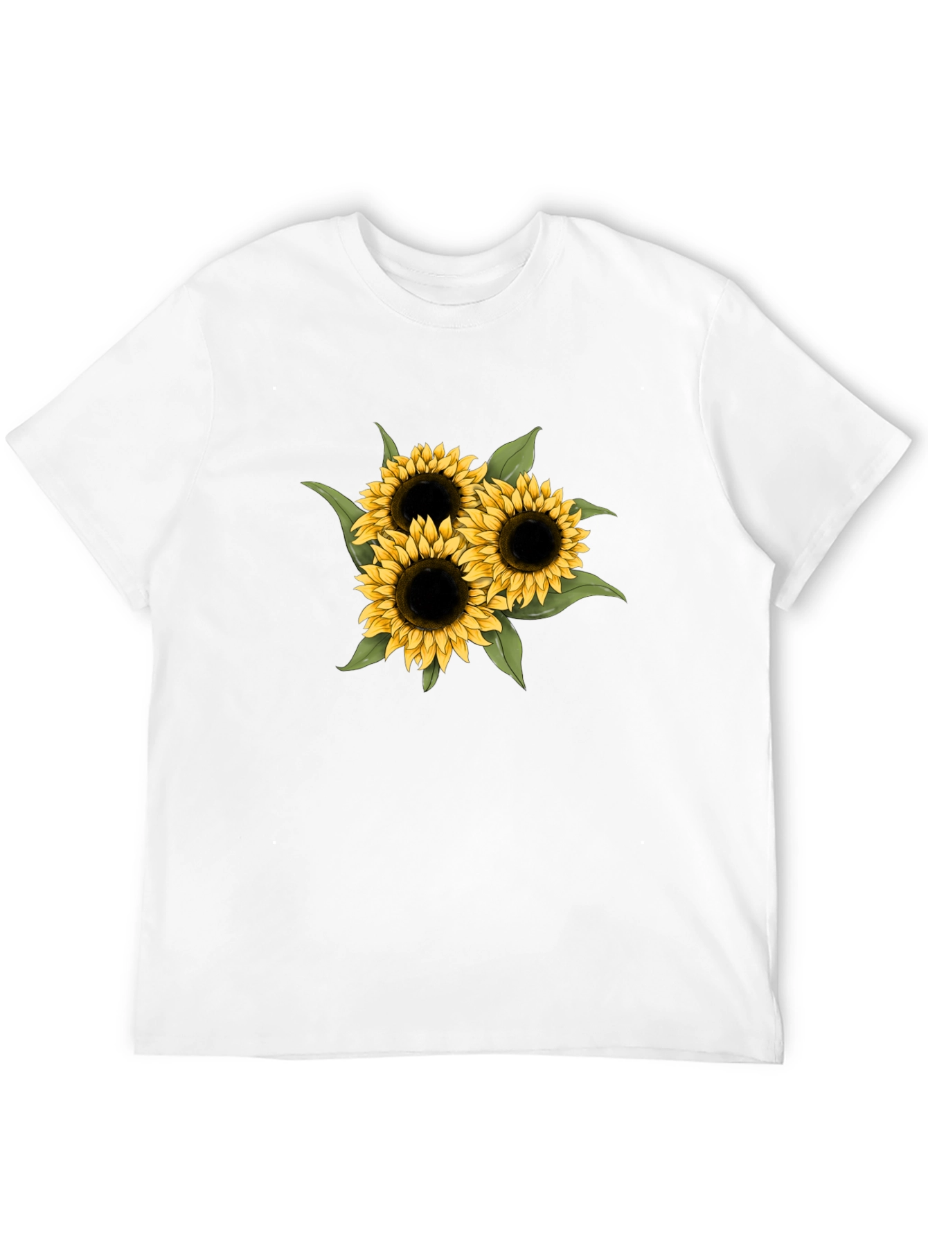 Black Sunflower Graphic Tee - Black Cotton Casual T-Shirt view 12