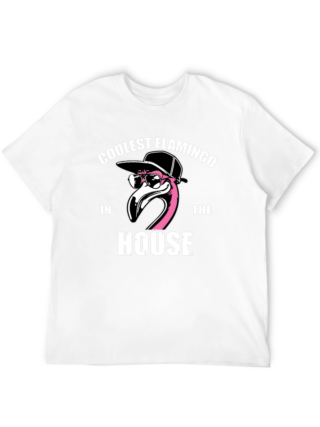 Black Coolest Flamingo in the House Black Graphic Tee view 12