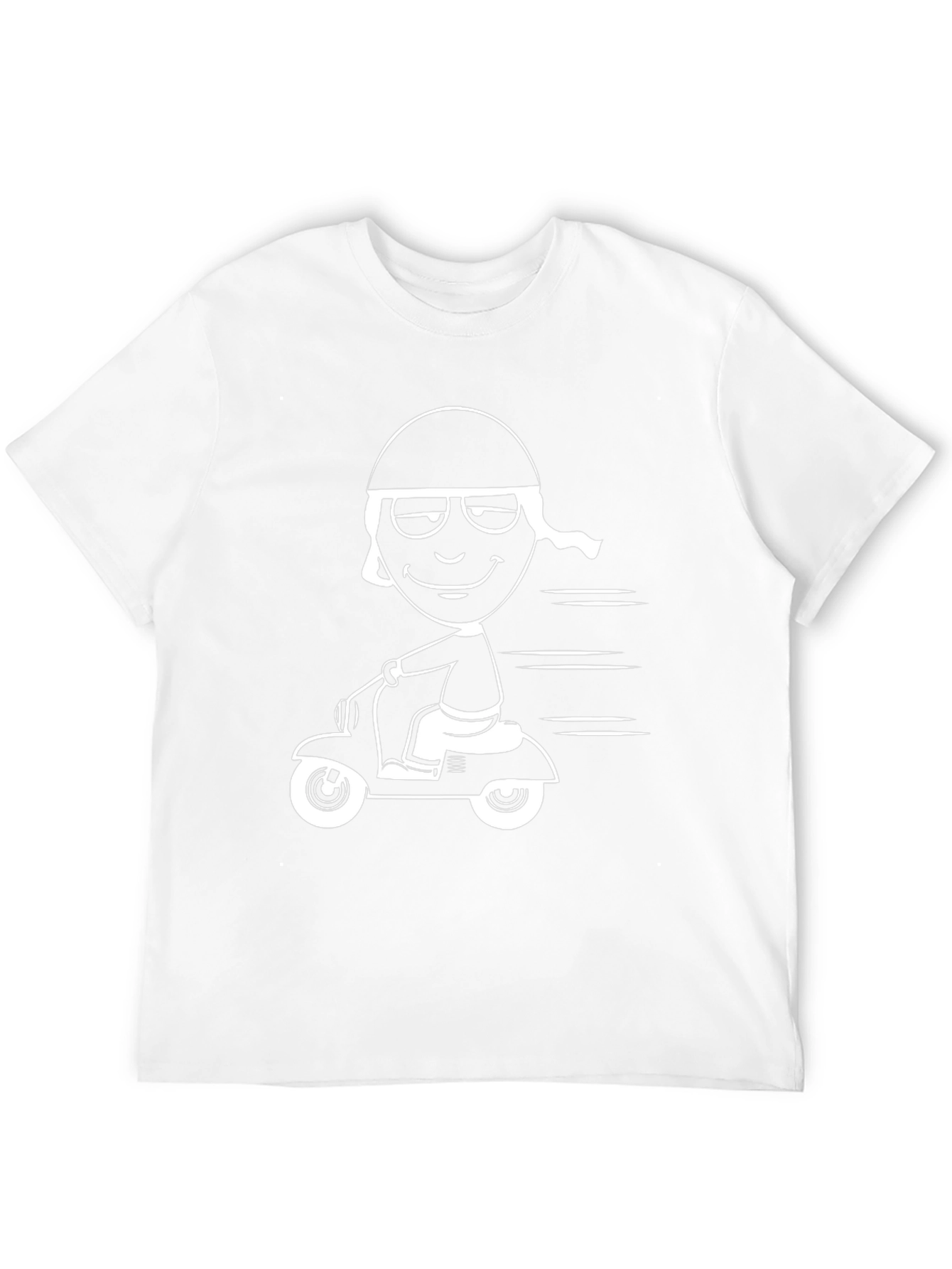 Black Cartoon Scooter Rider Graphic T-Shirt view 12