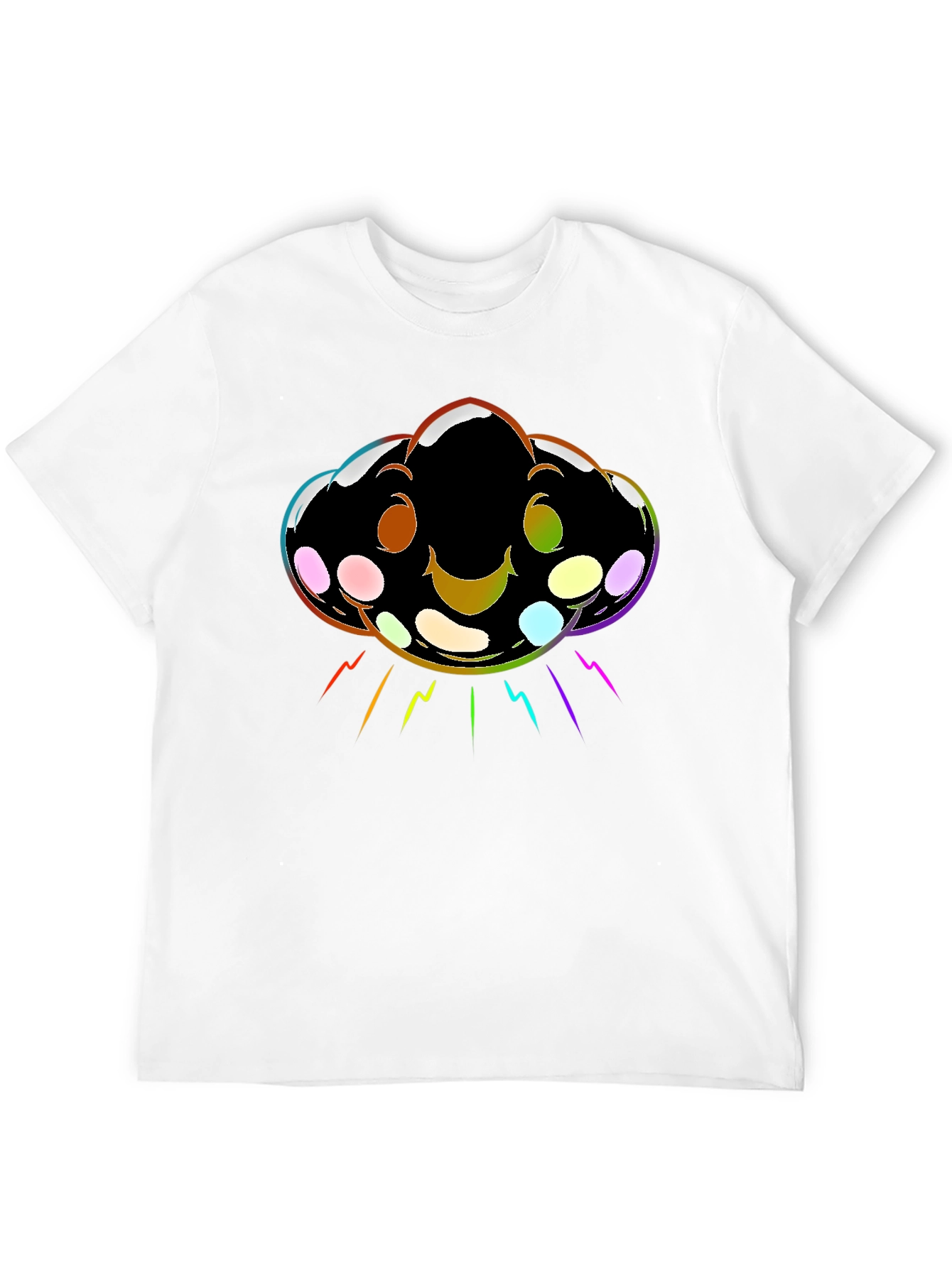 Black Rainbow Cloud UFO Graphic T-Shirt view 12