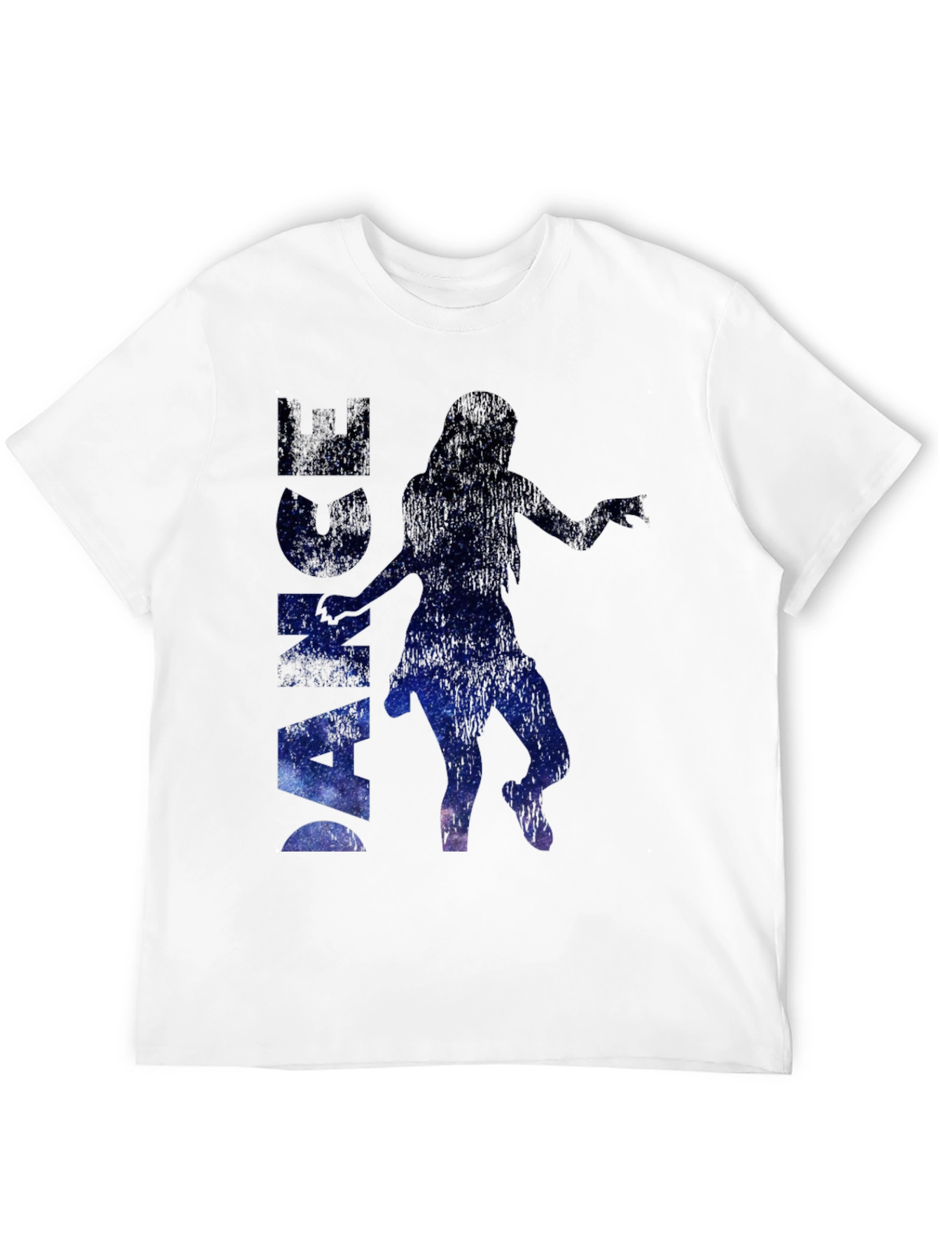 Black Dance Silhouette Galaxy Print Black T-Shirt view 12