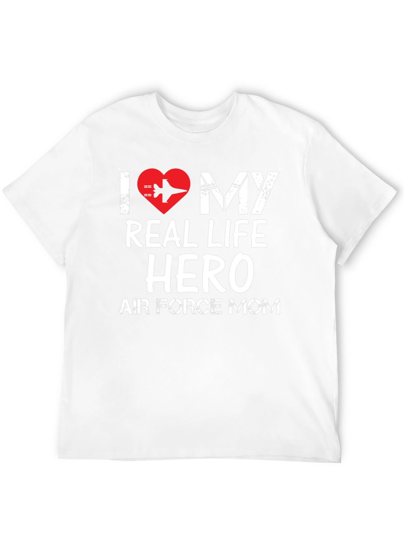 Black I Love My Real Life Hero Air Force Mom T-Shirt view 12